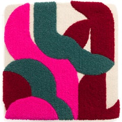 "DALL·E 2023-05-30 07.23.46" Textured, pink, green, red abstract wall-hanging