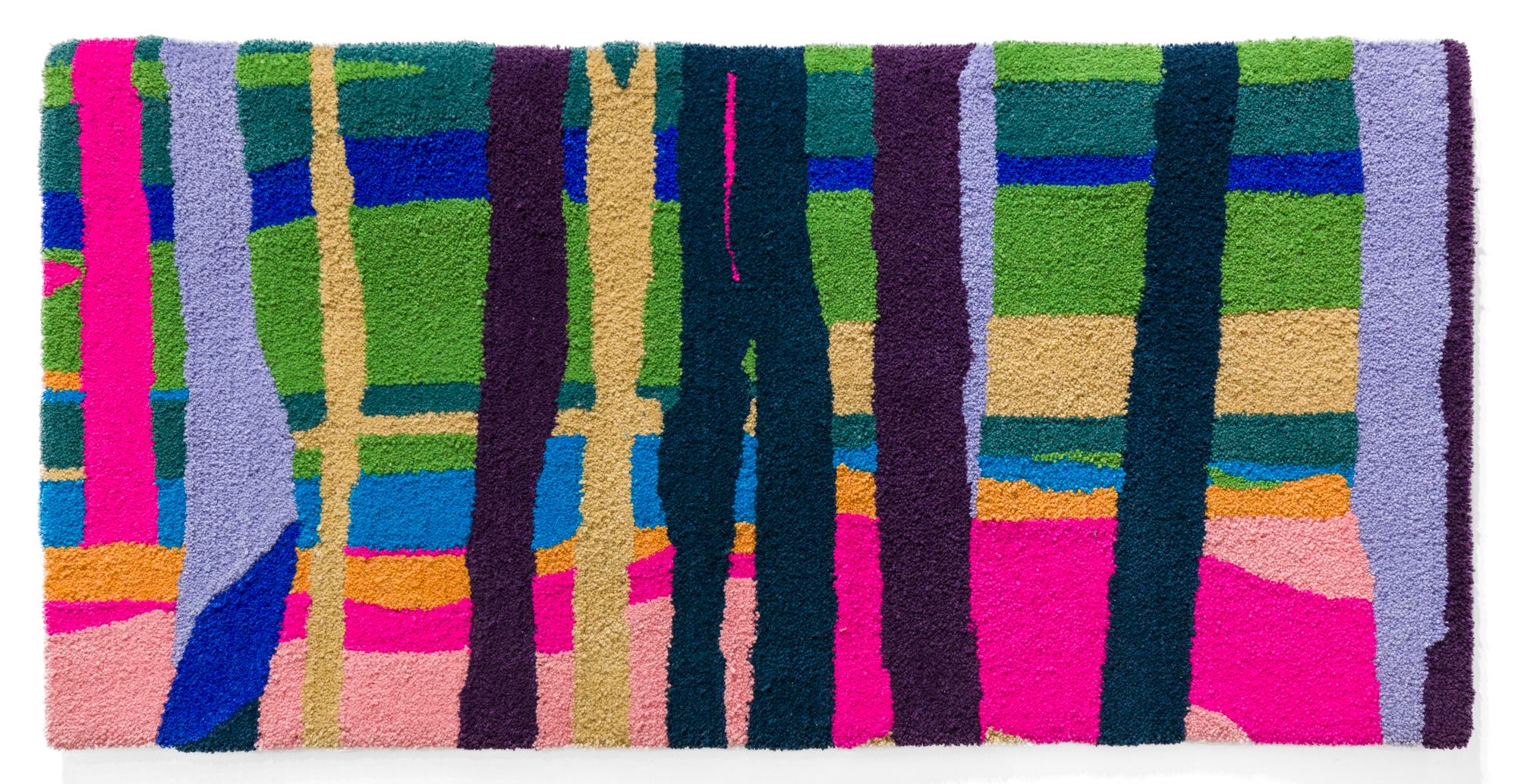 "JxDALL·E 2023 13.19.17 (Muddy Creek)" Abstract, saturated landscape tapestry