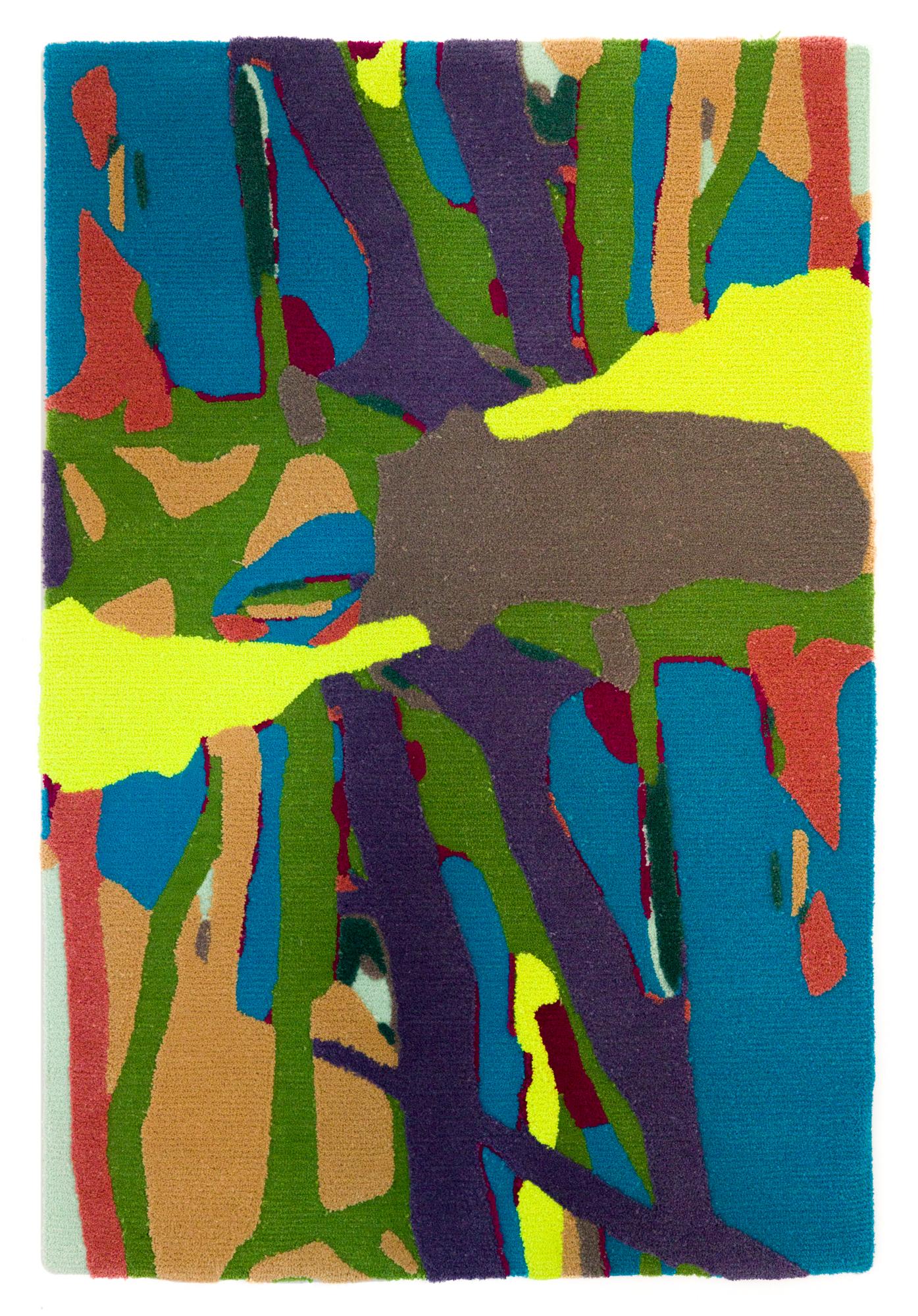 "JxDALL·E 2023 16.49.49 17302" Textured abstract, tufted splatter wall-hanging