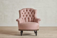 Tufted 19th French Chair W/ Italian Trim