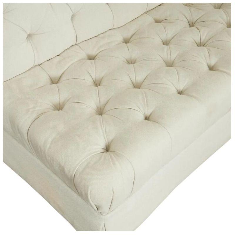 Tufted Armless Cotton Three Seat Sofa, Daniel Romualdez In Good Condition In Locust Valley, NY
