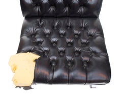 Tufted Barcelona-Style Chairs with Chrome Frames