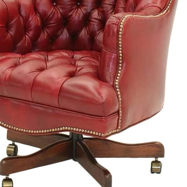Tufted Barrel Back Desk Chair For Sale at 1stDibs