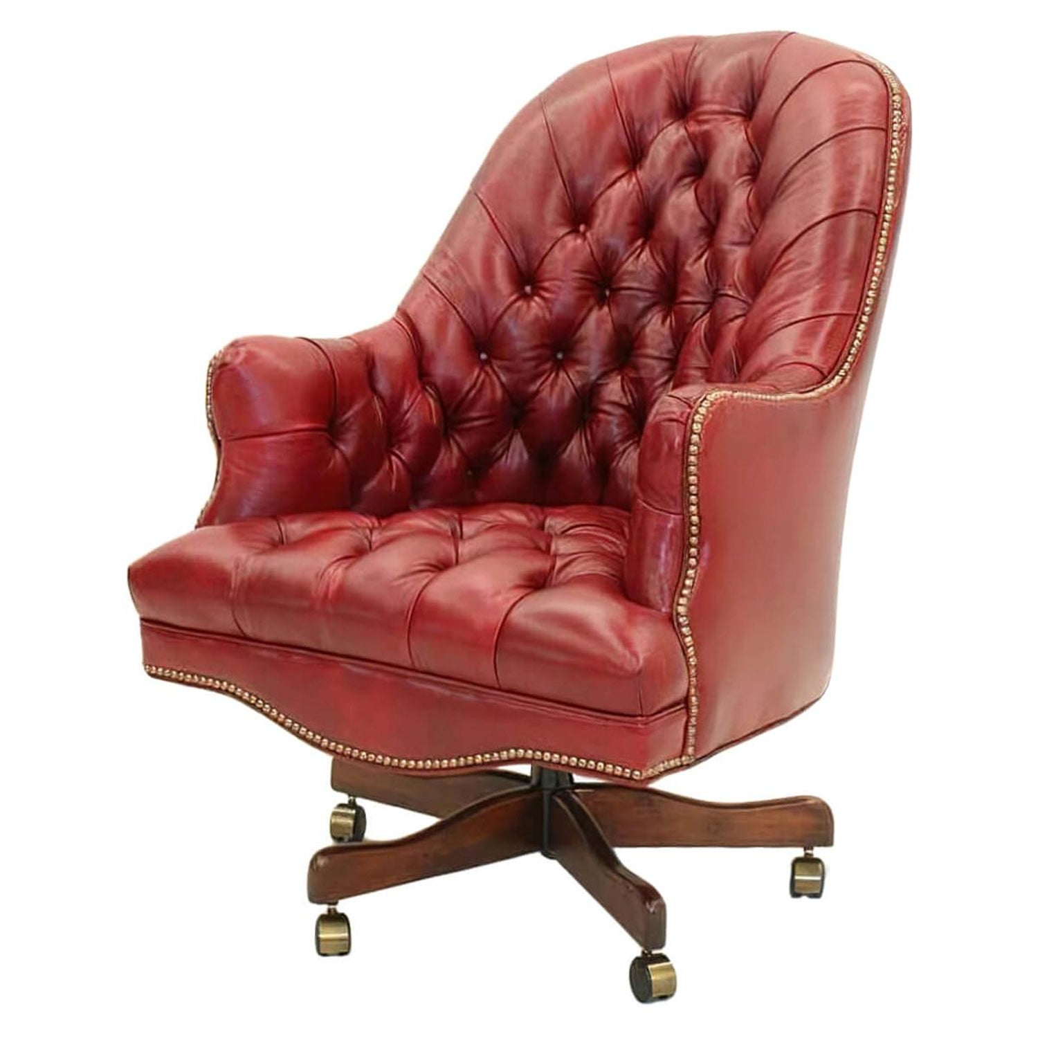 Tufted Barrel Back Desk Chair For Sale at 1stDibs | red velvet office chair,  barrel desk chair