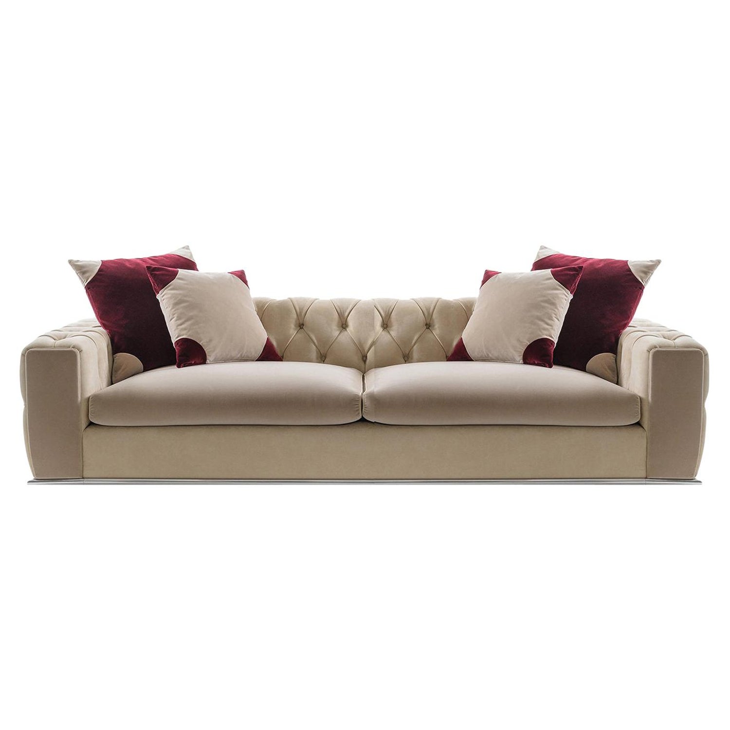 Tufted Beige Sofa For Sale at 1stDibs