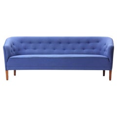 Used Tailored Button Back Blue Sofa by Ludvig Pontopiddan