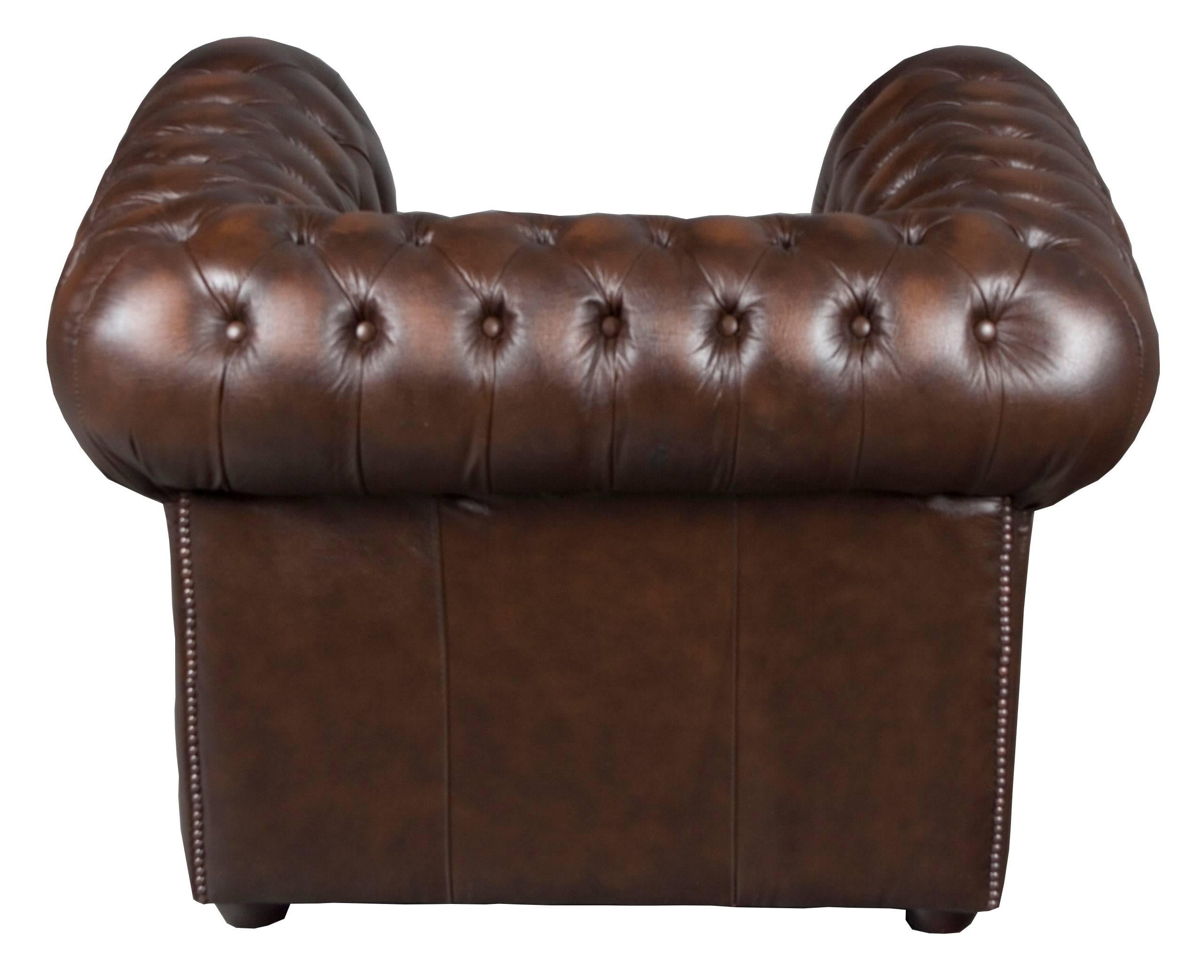 Tufted Brown Leather Club Chair 5