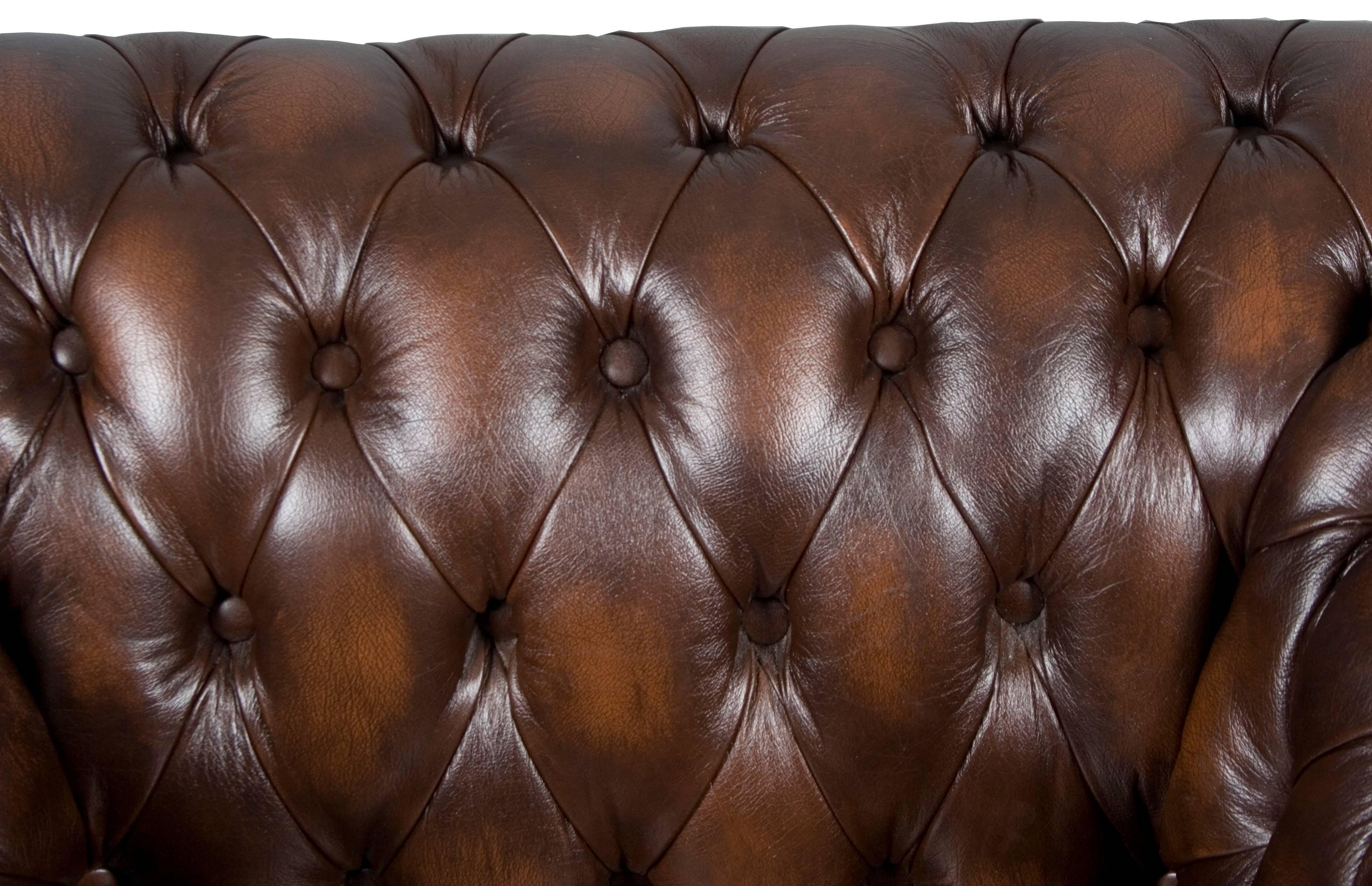 Tufted Brown Leather Club Chair 2
