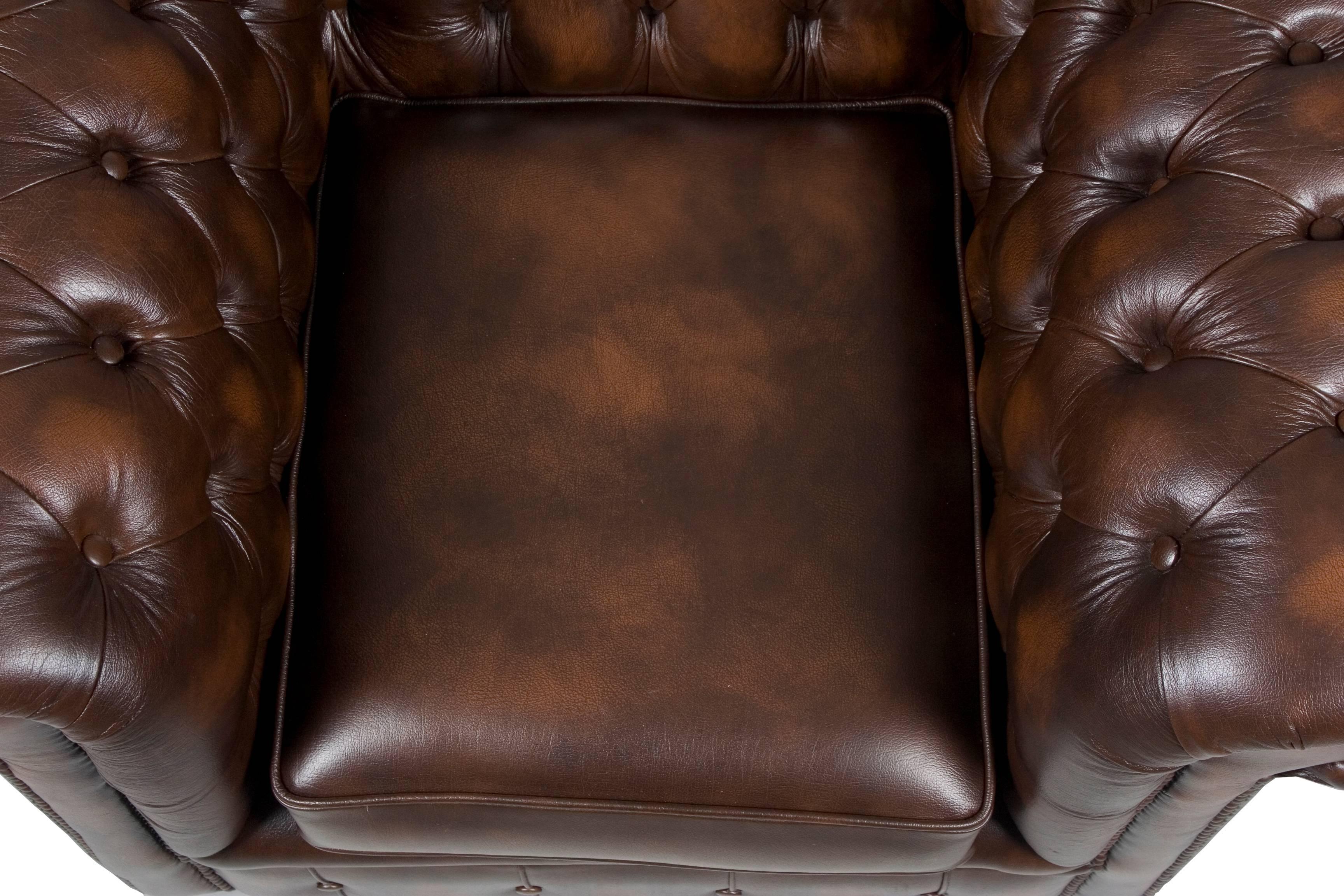 Tufted Brown Leather Club Chair 4