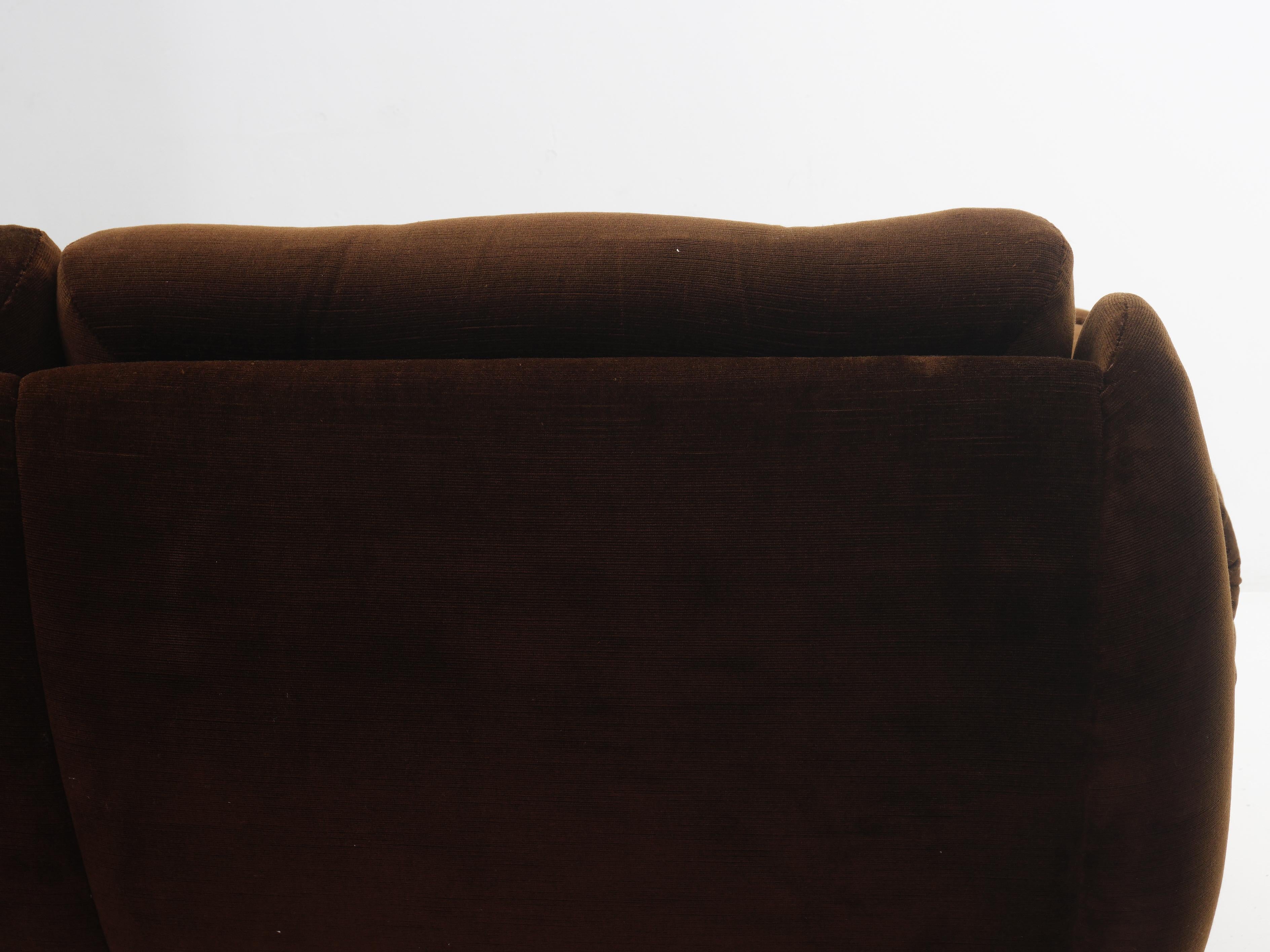 Tufted Brown Velvet Sofa, 1970s 6