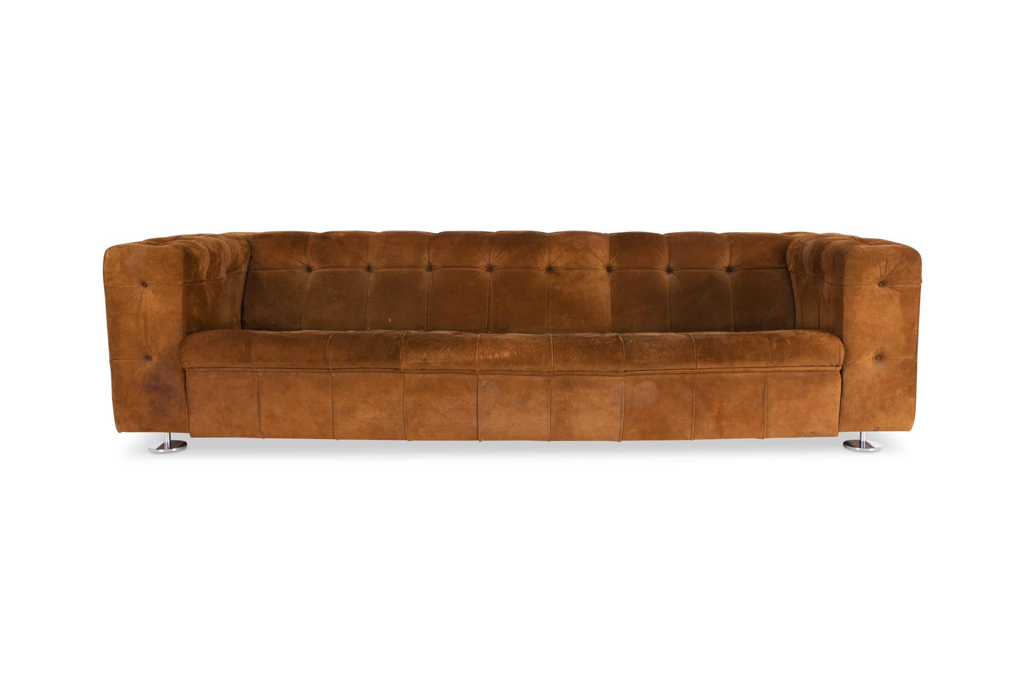 camel suede couch