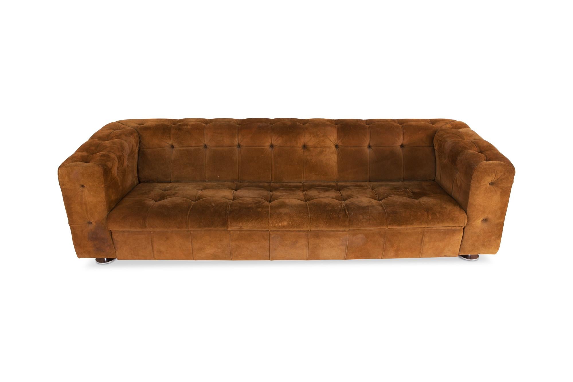 camel suede couch