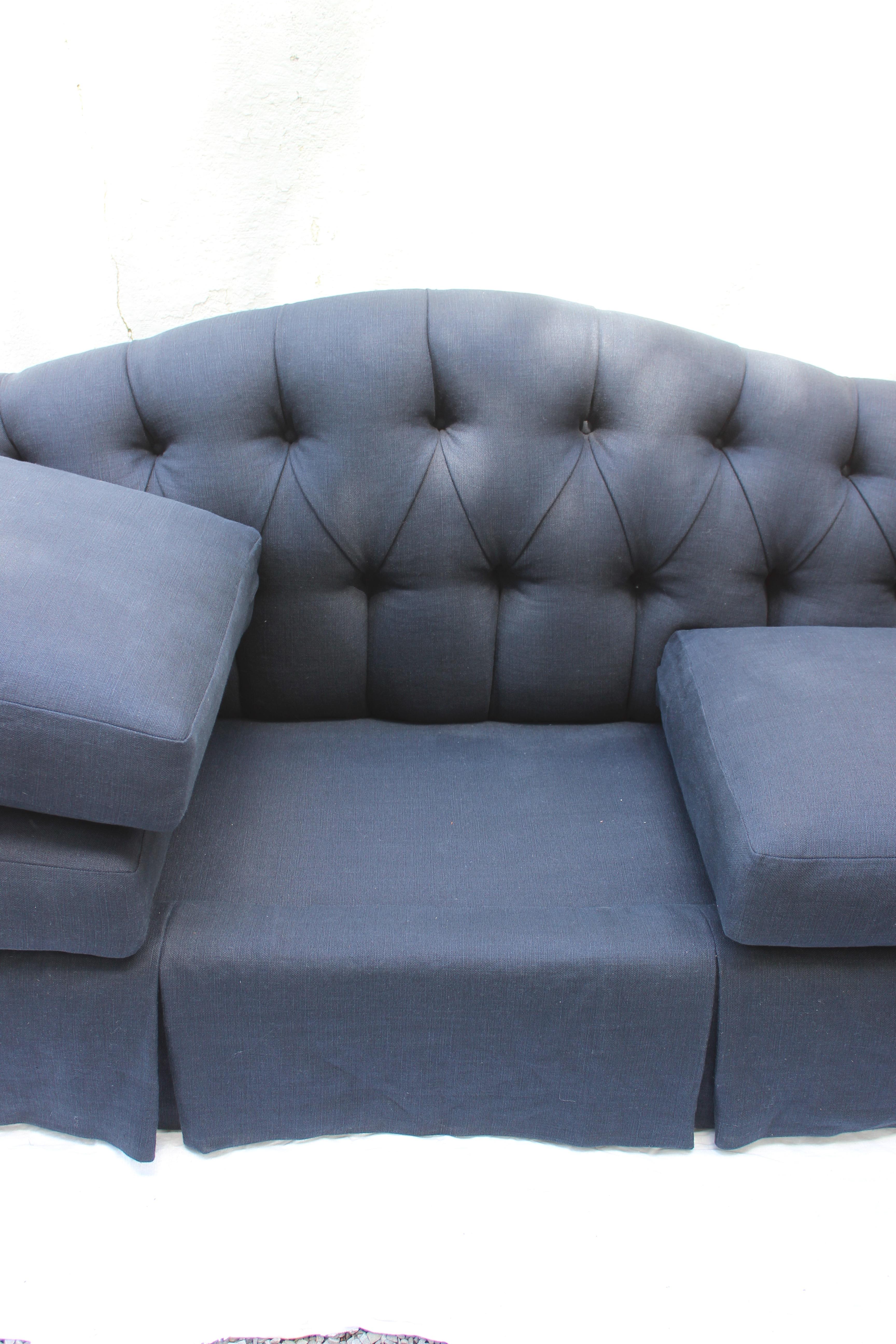 Tufted Camelback Baker Sofa 2