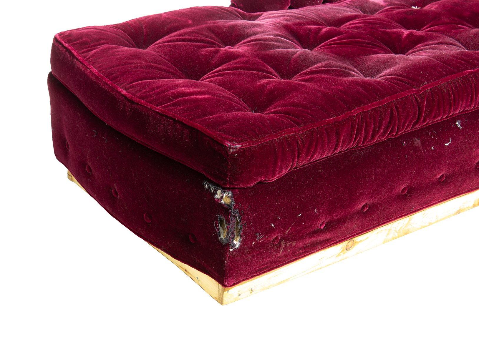 Hollywood Regency Tufted Chaise Lounge for Reupholstery