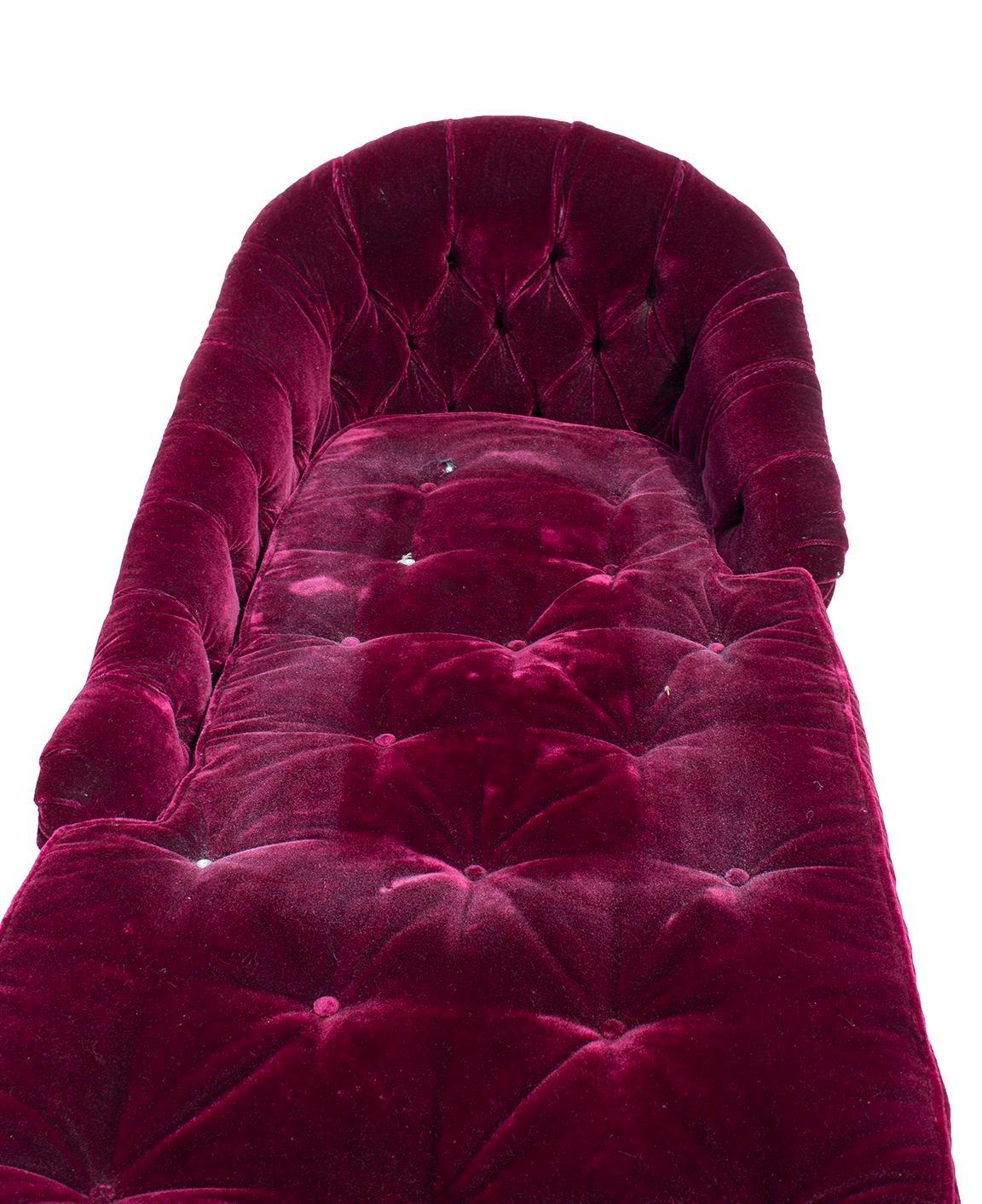 Mid-20th Century Tufted Chaise Lounge for Reupholstery