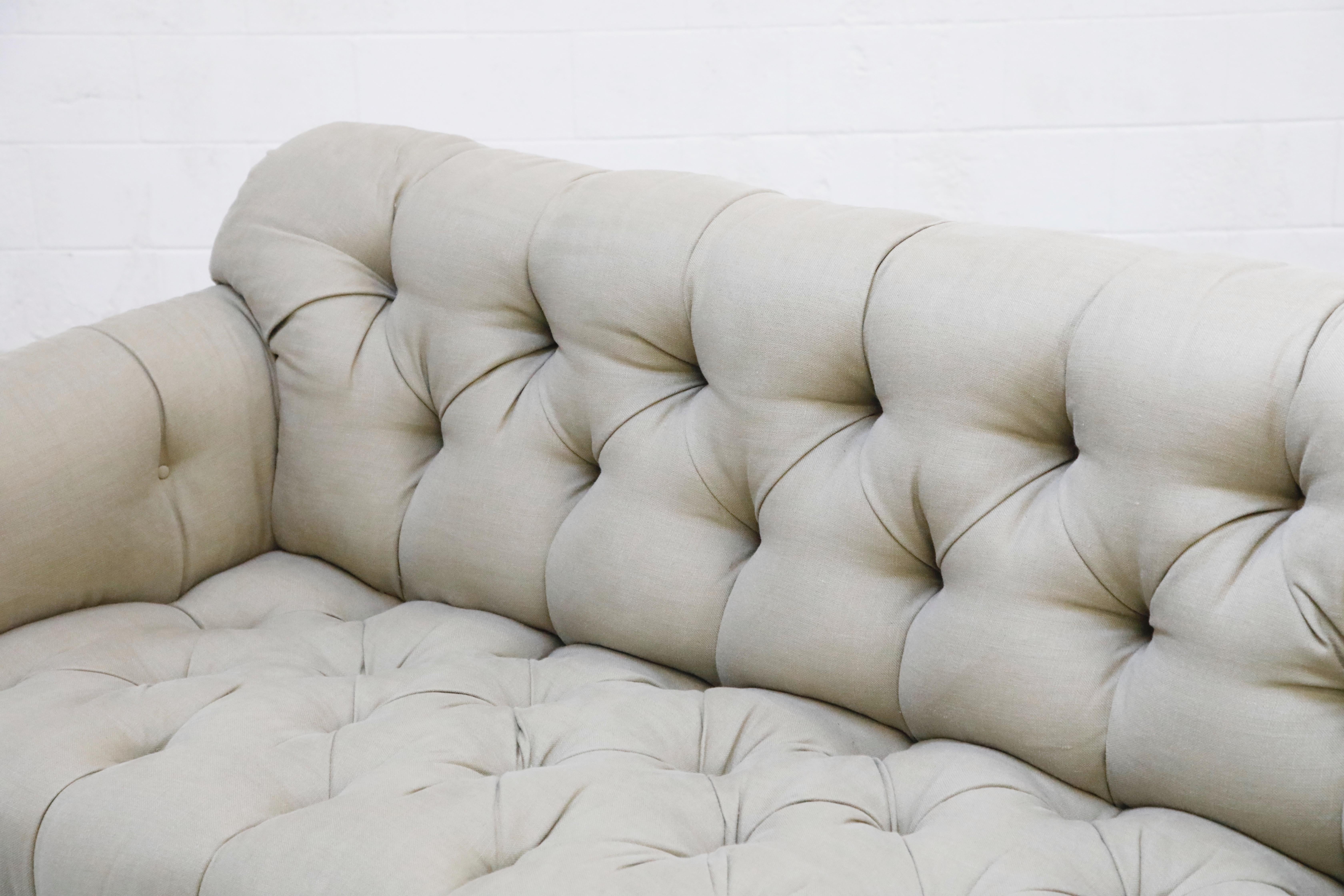 Tufted Chesterfield Style Sofa Attributed to Michael Taylor, circa 1990s 4