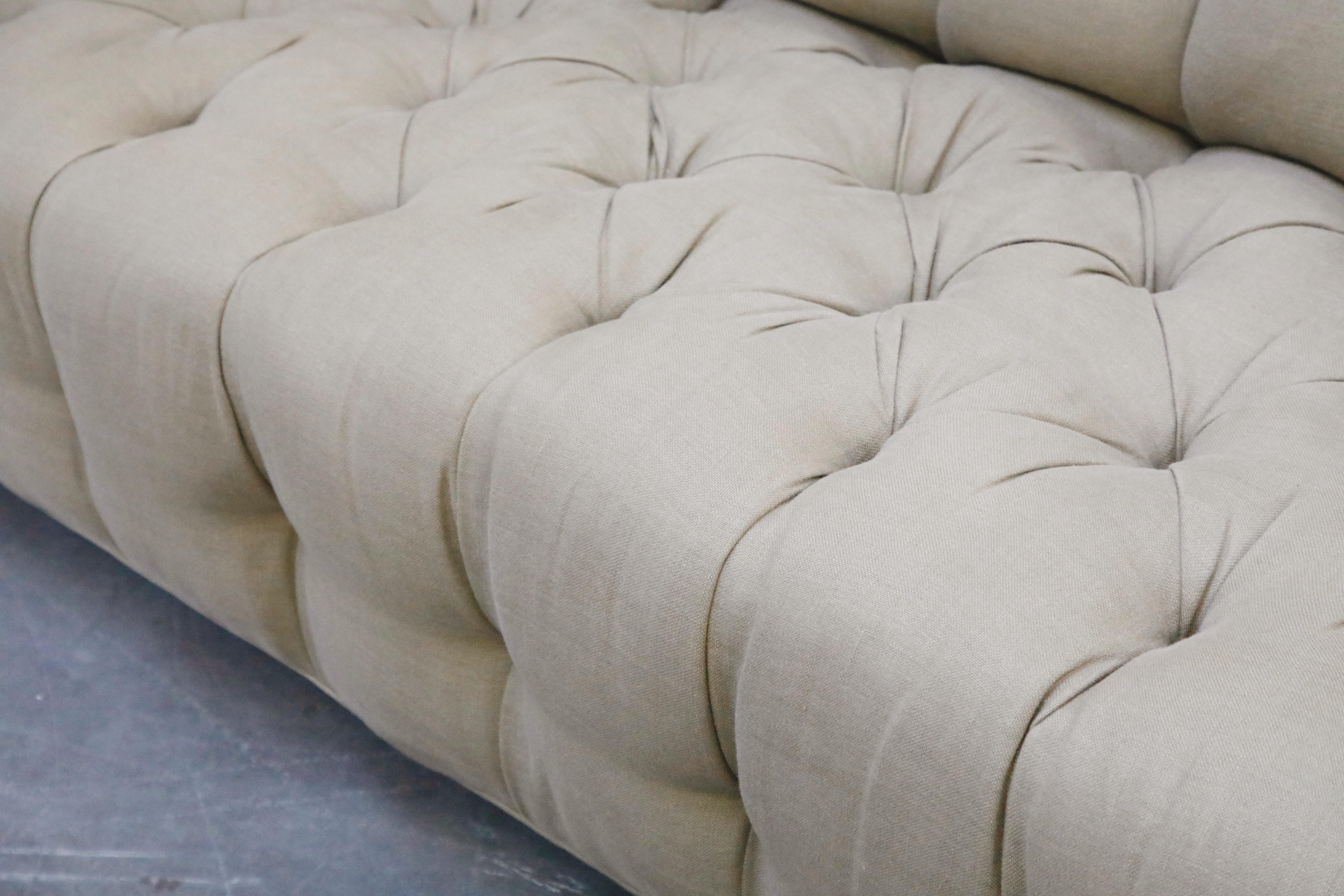 Tufted Chesterfield Style Sofa Attributed to Michael Taylor, circa 1990s 5