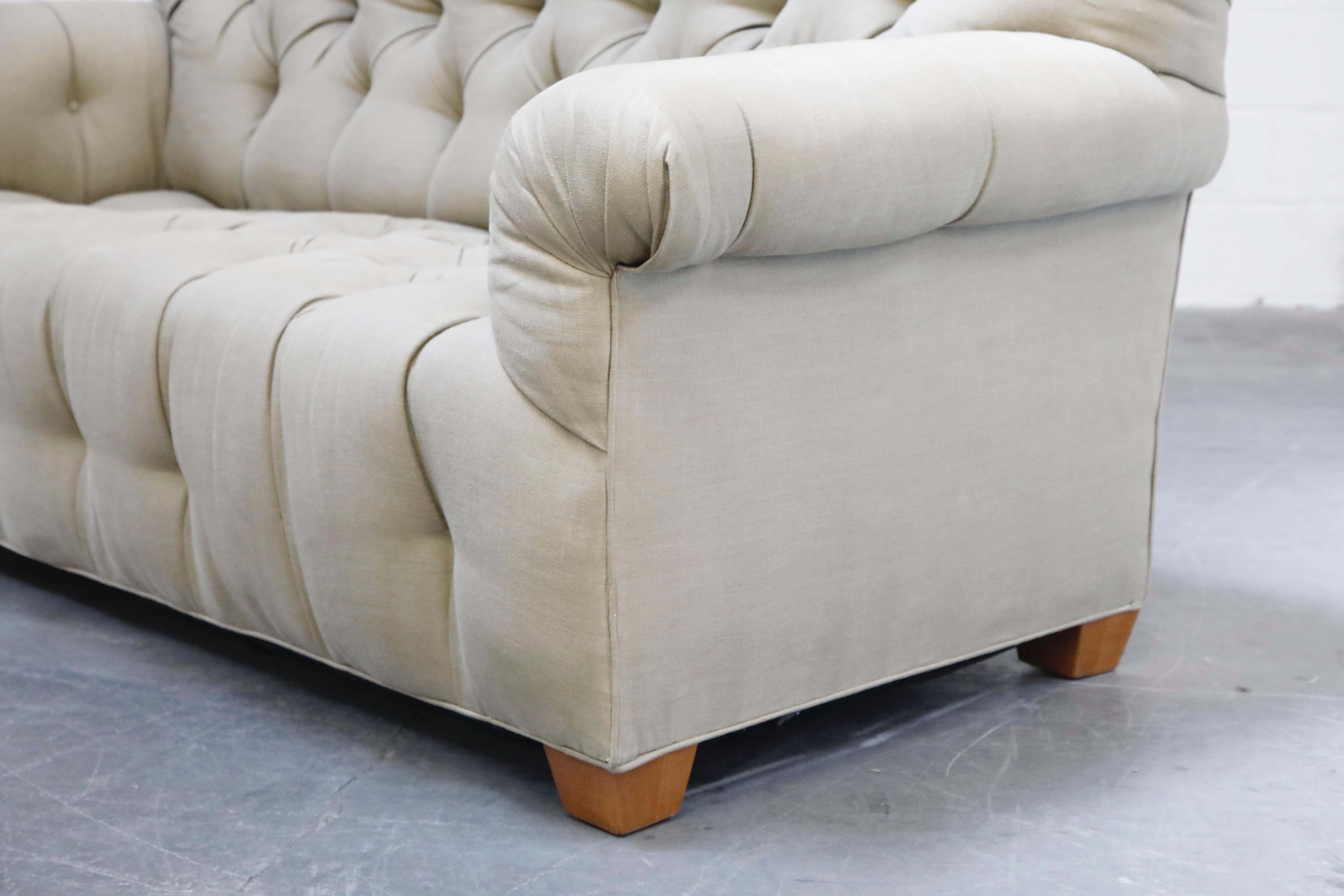 Tufted Chesterfield Style Sofa Attributed to Michael Taylor, circa 1990s 6