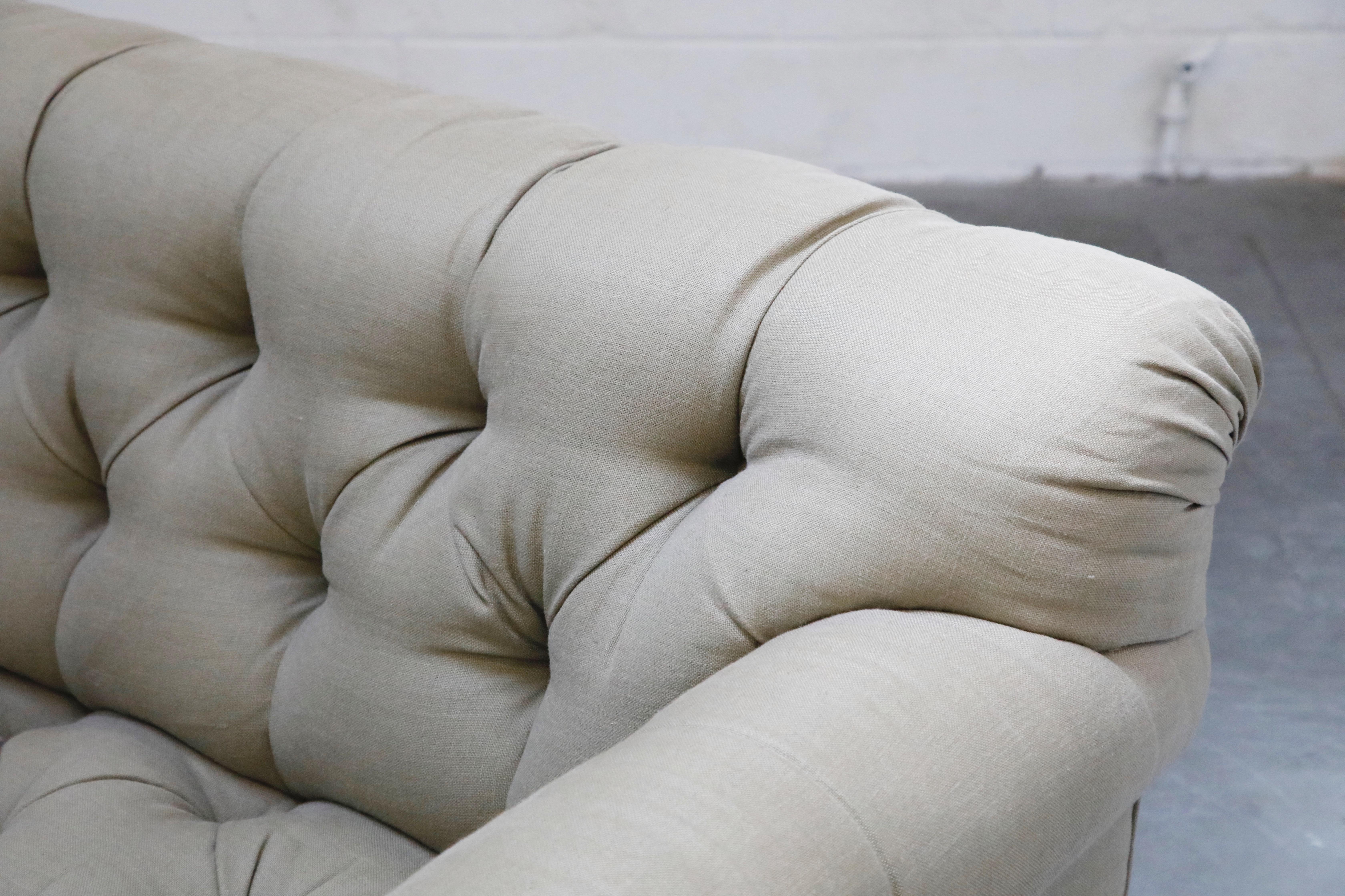 Tufted Chesterfield Style Sofa Attributed to Michael Taylor, circa 1990s 7