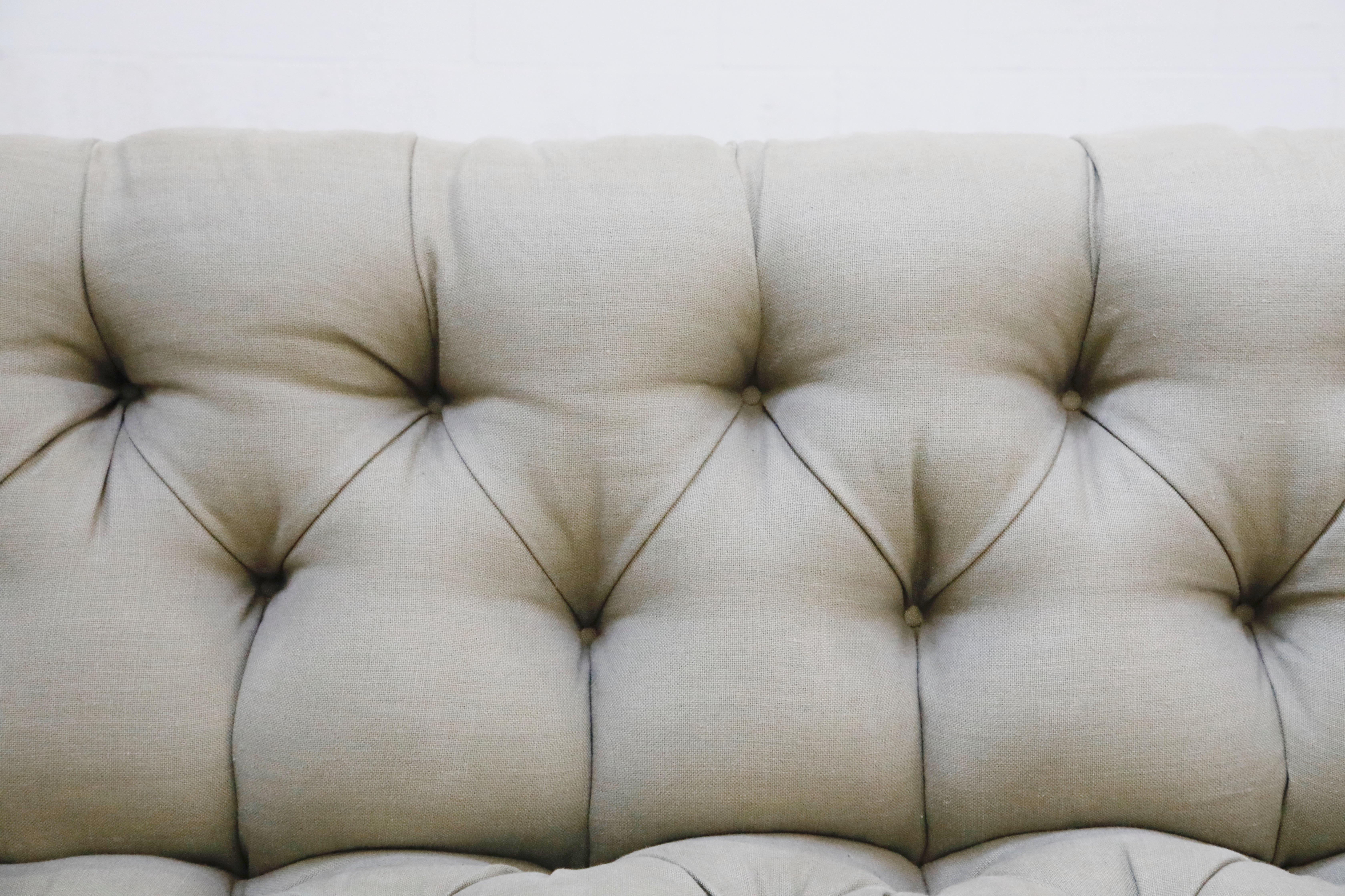Tufted Chesterfield Style Sofa Attributed to Michael Taylor, circa 1990s 10