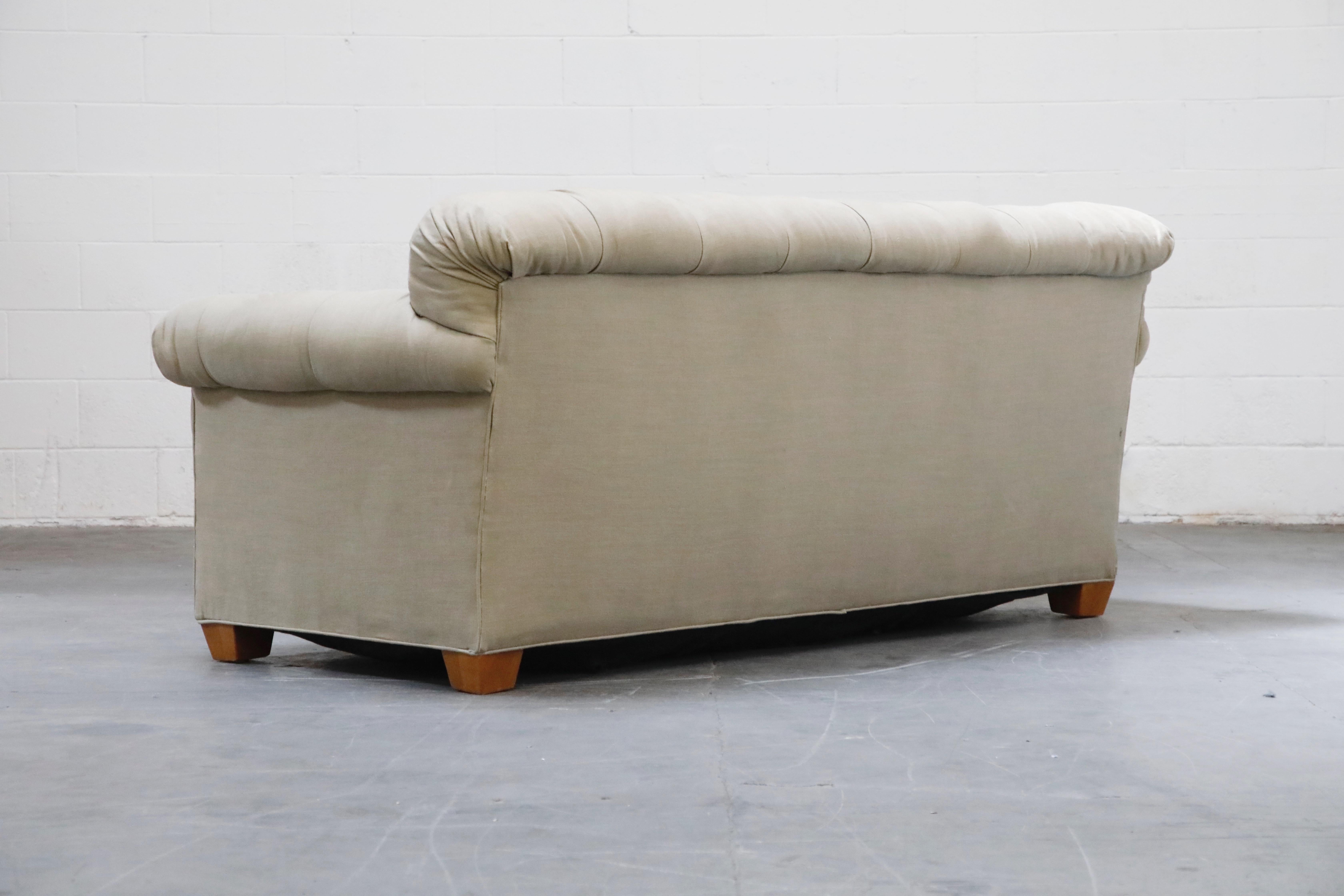 Tufted Chesterfield Style Sofa Attributed to Michael Taylor, circa 1990s 2