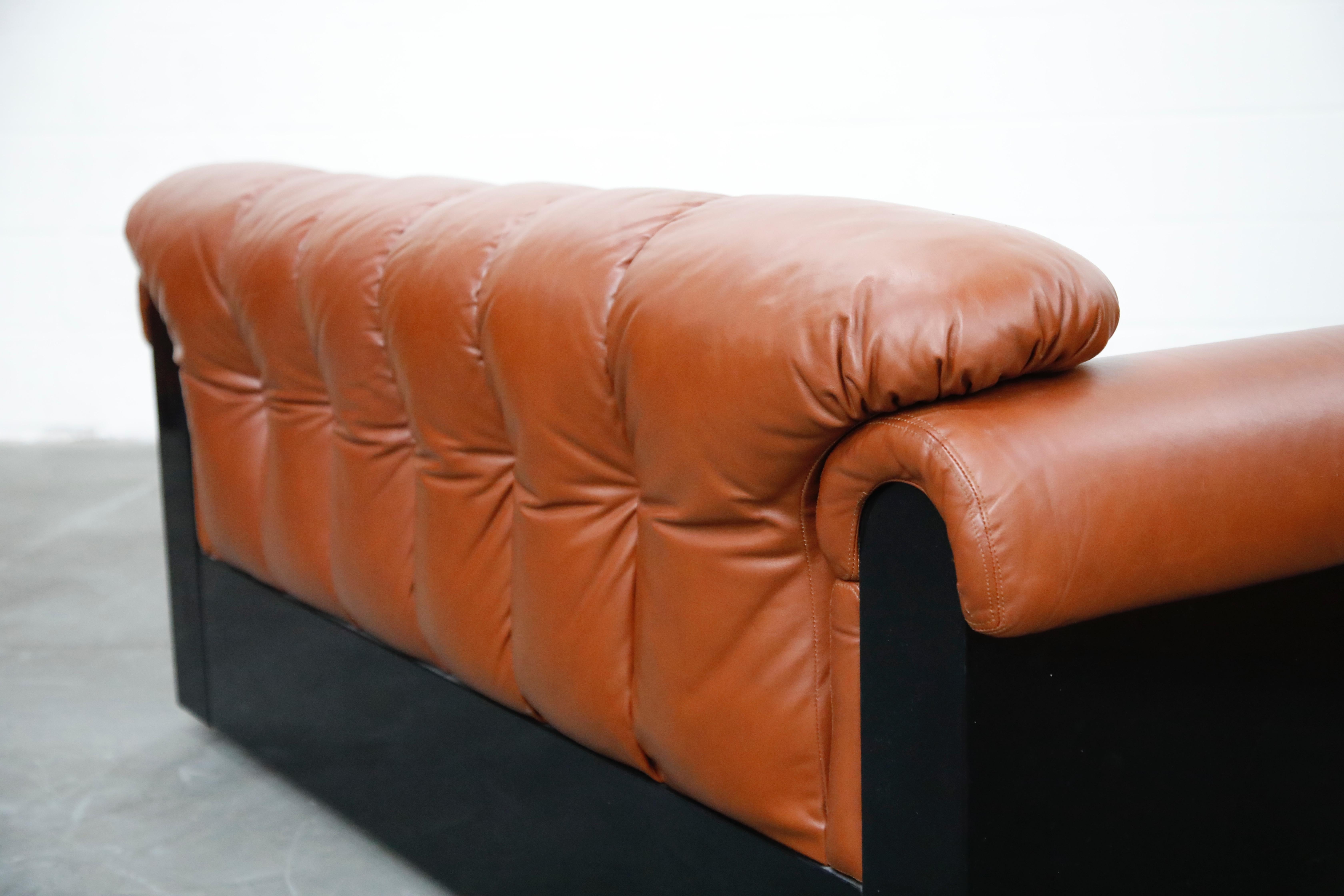 Cognac Leather 'Bounty' Loveseat by L. Davanzati for The Pace Collection, 1980s  10