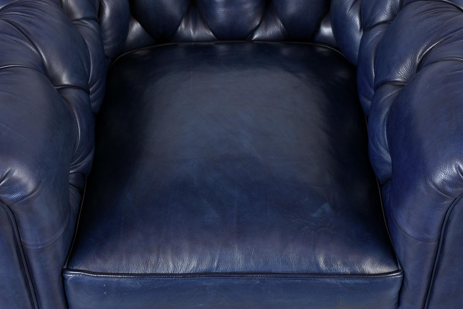 Européen Fauteuil club anglais touffeté en cuir Chesterfield