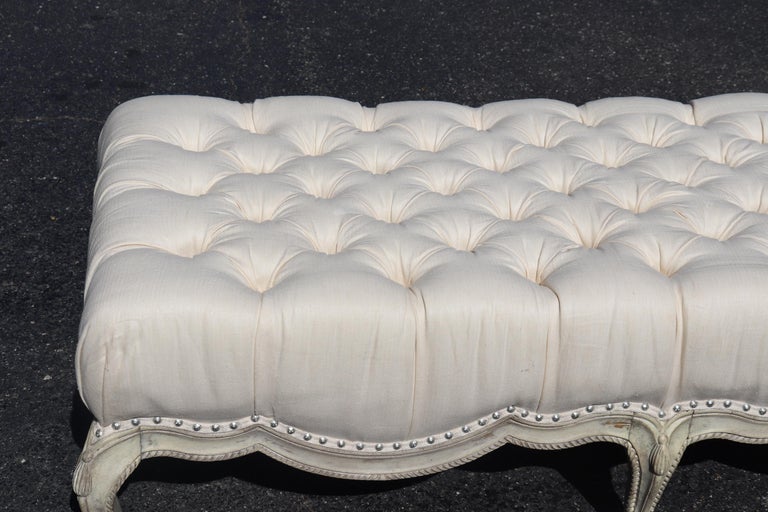 Tufted Fancy Formal French Louis XV Rope and Tassel Window Bench