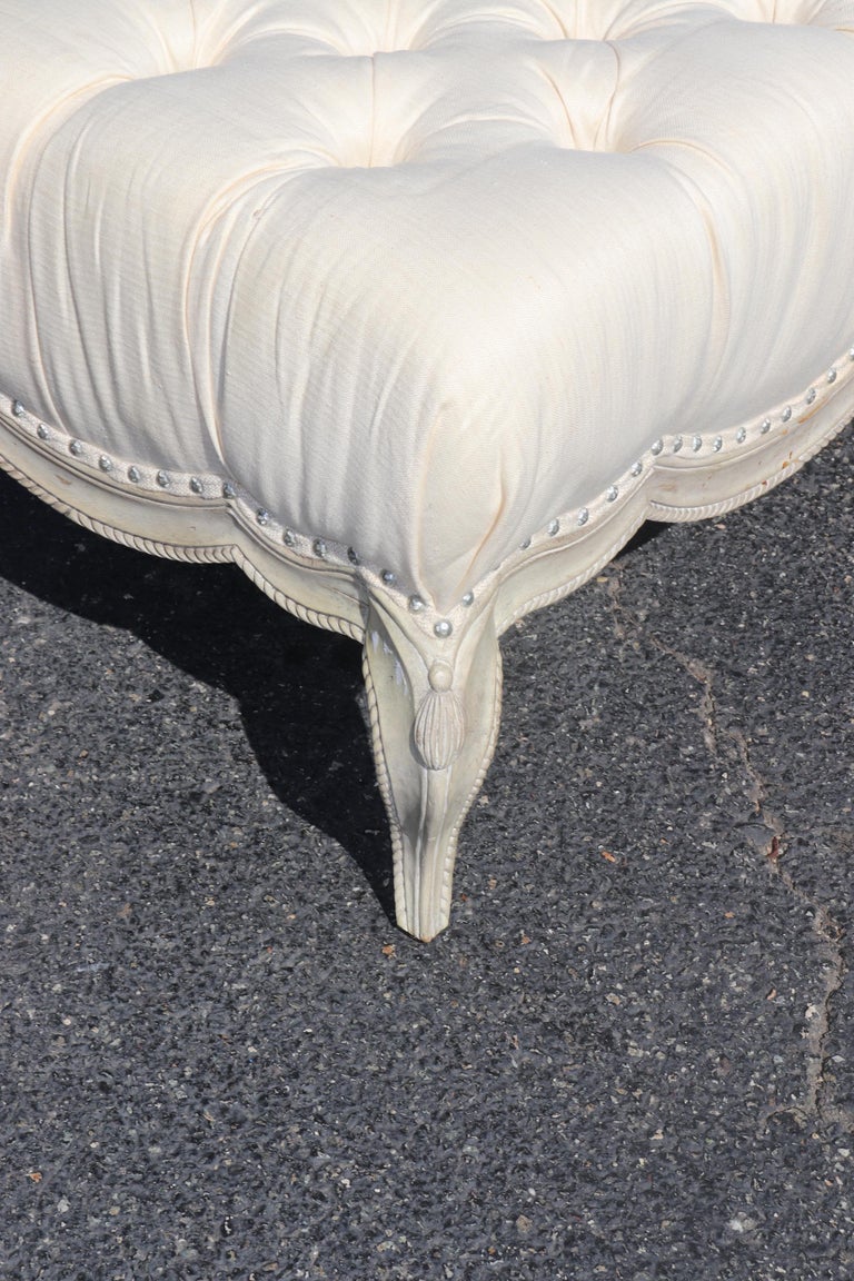 Tufted Fancy Formal French Louis XV Rope and Tassel Window Bench