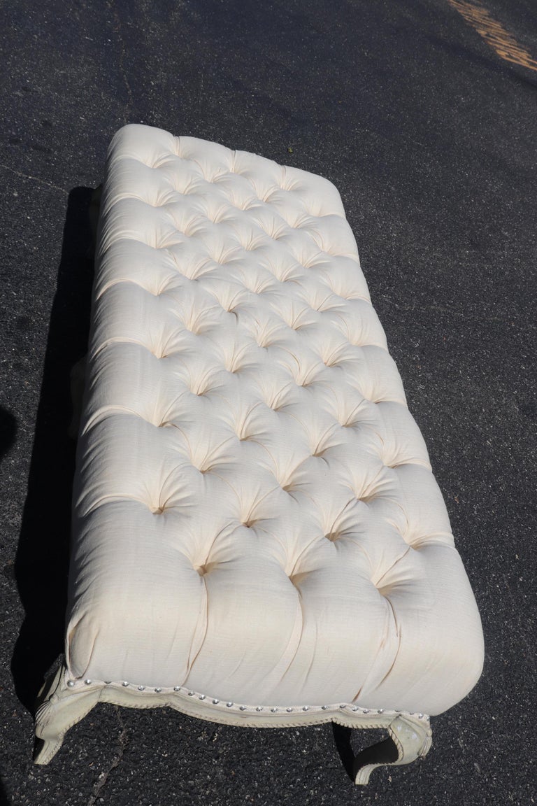 Tufted Fancy Formal French Louis XV Rope and Tassel Window Bench