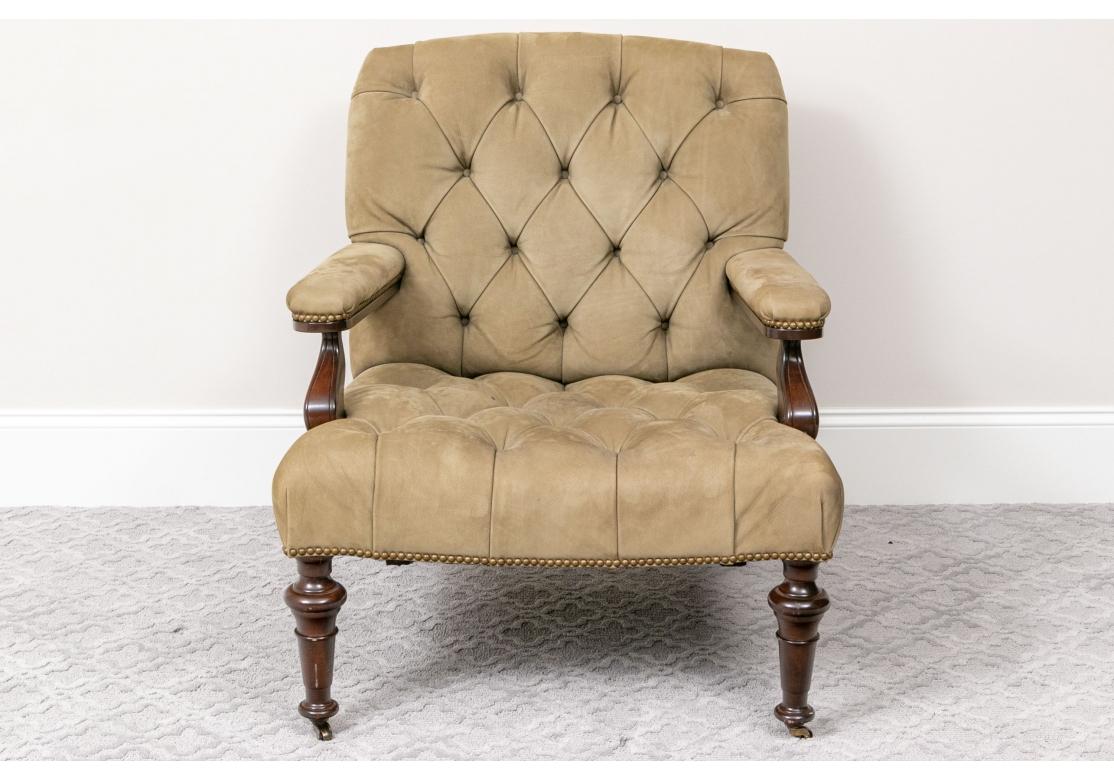 leather tufted armchair