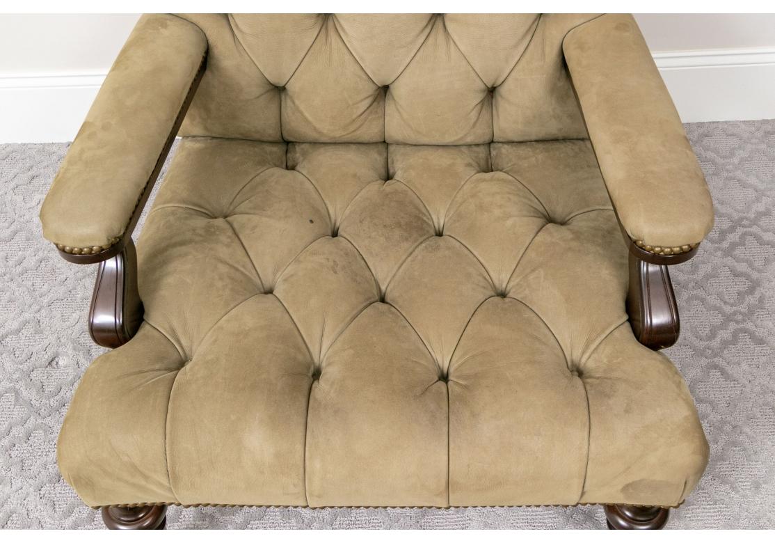 Tufted Faux Leather Armchair In Good Condition In Bridgeport, CT