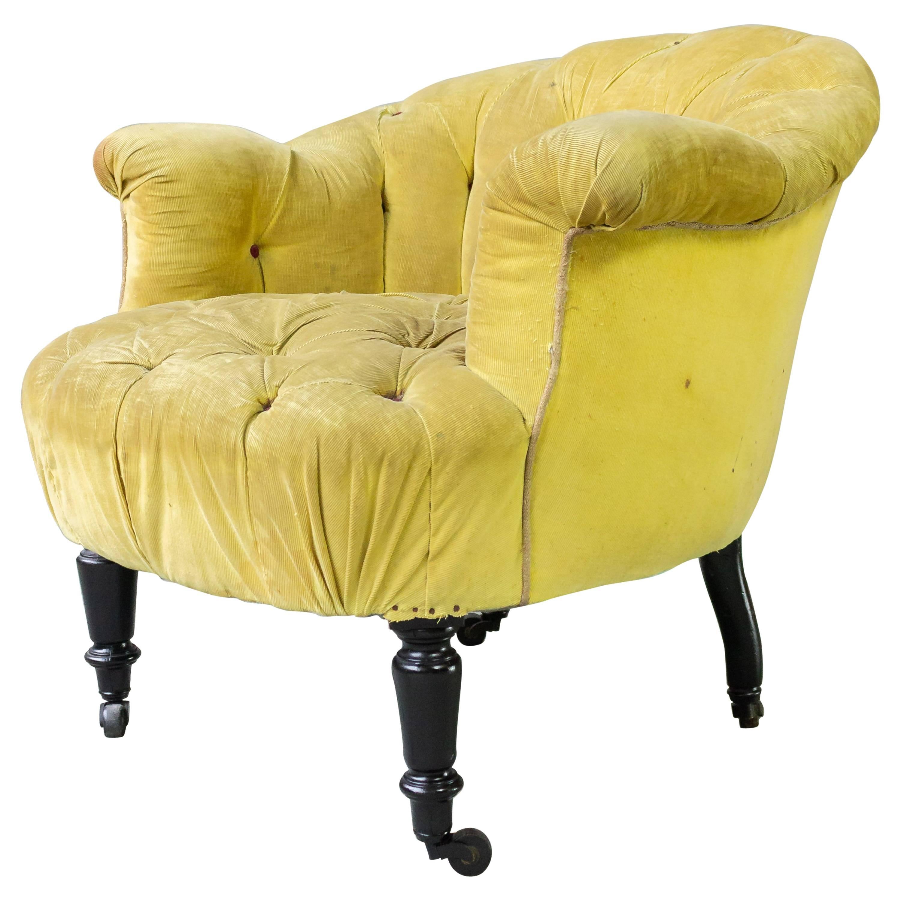 Tufted French 19th Century Armchair