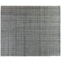 Tufted Gray Indian Wool Area Rug