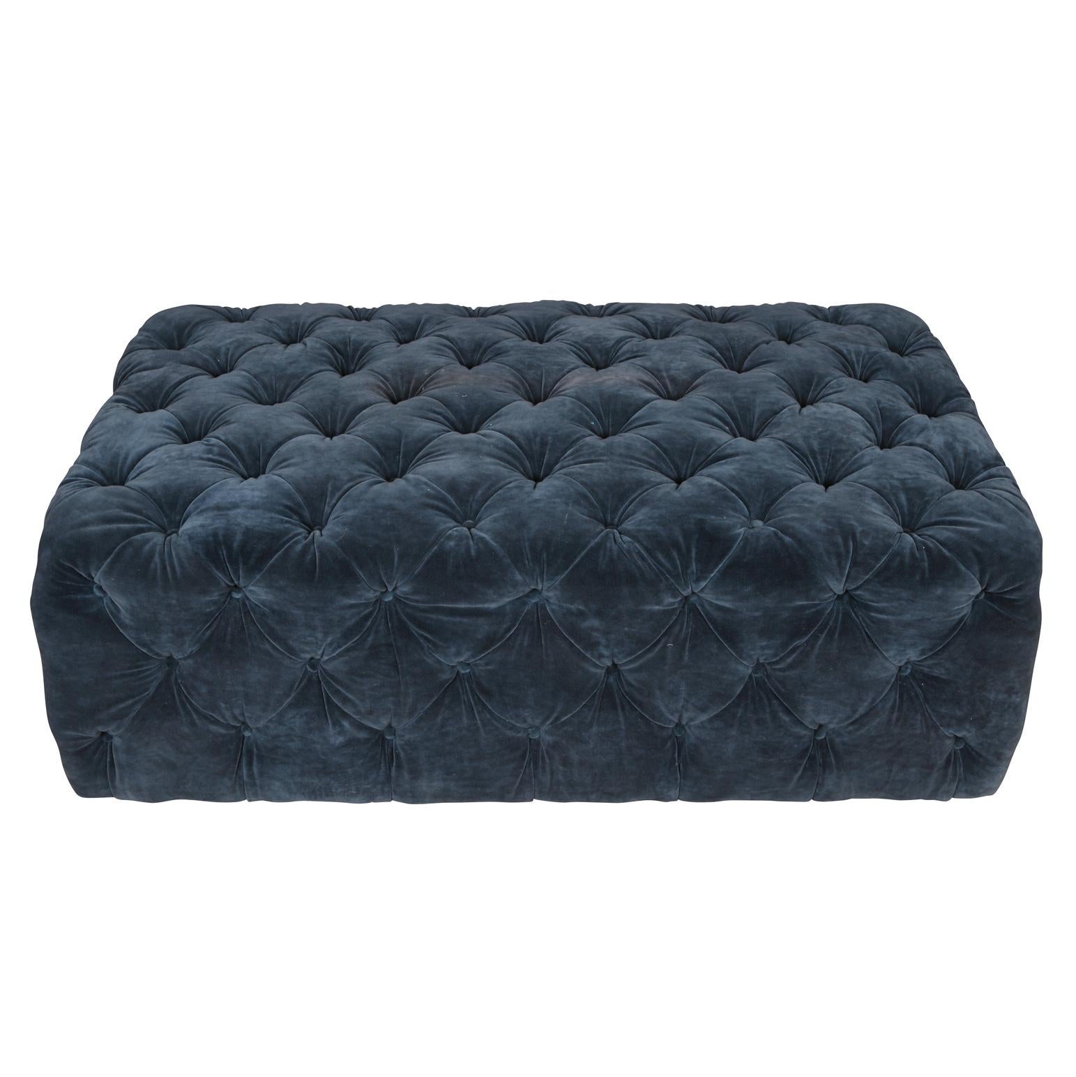 Tufted Hollywood Regency Style Ottoman In Good Condition In Locust Valley, NY