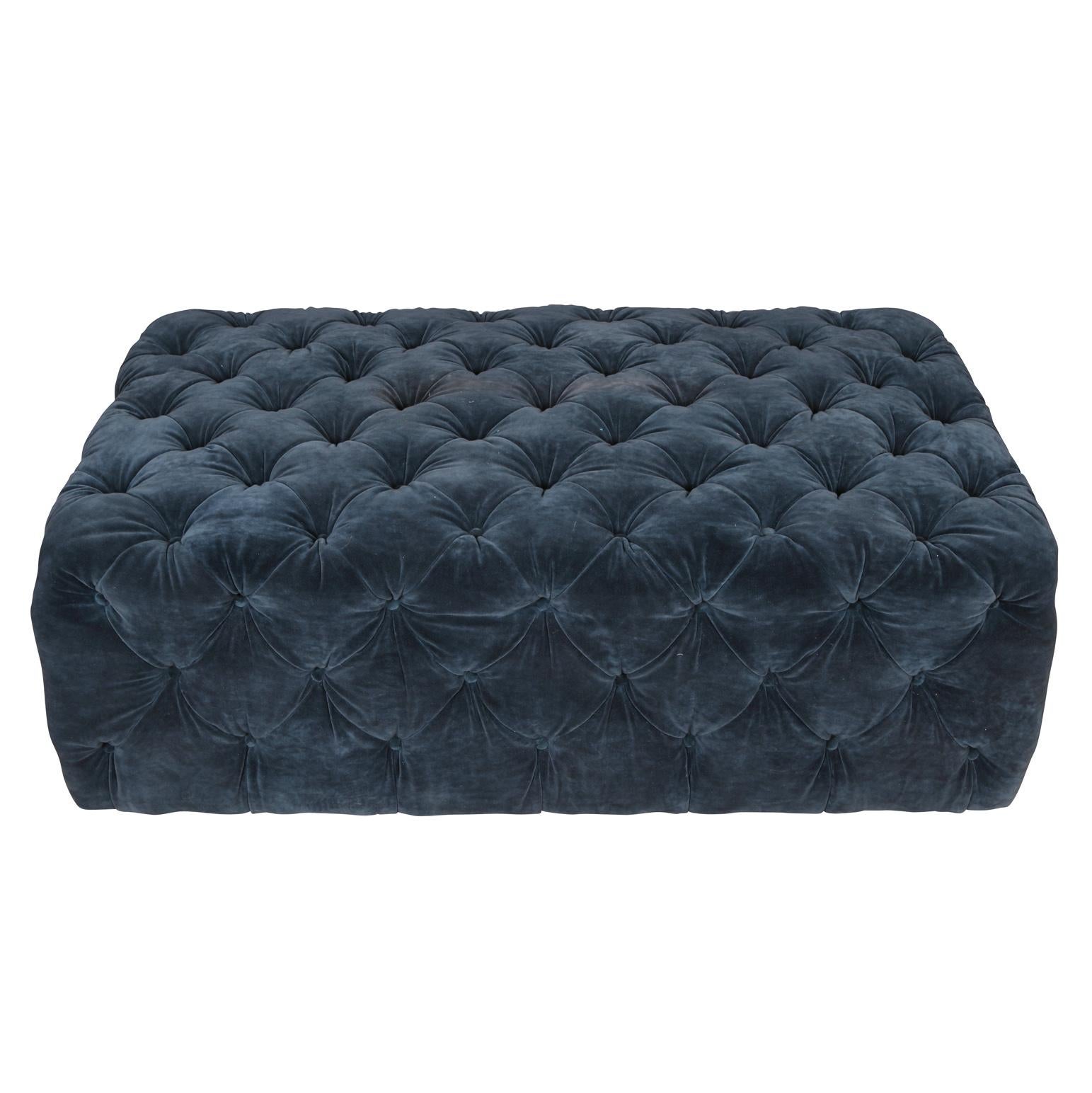 20th Century Tufted Hollywood Regency Style Ottoman