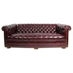 Tufted Leather Chesterfield Box Sofa