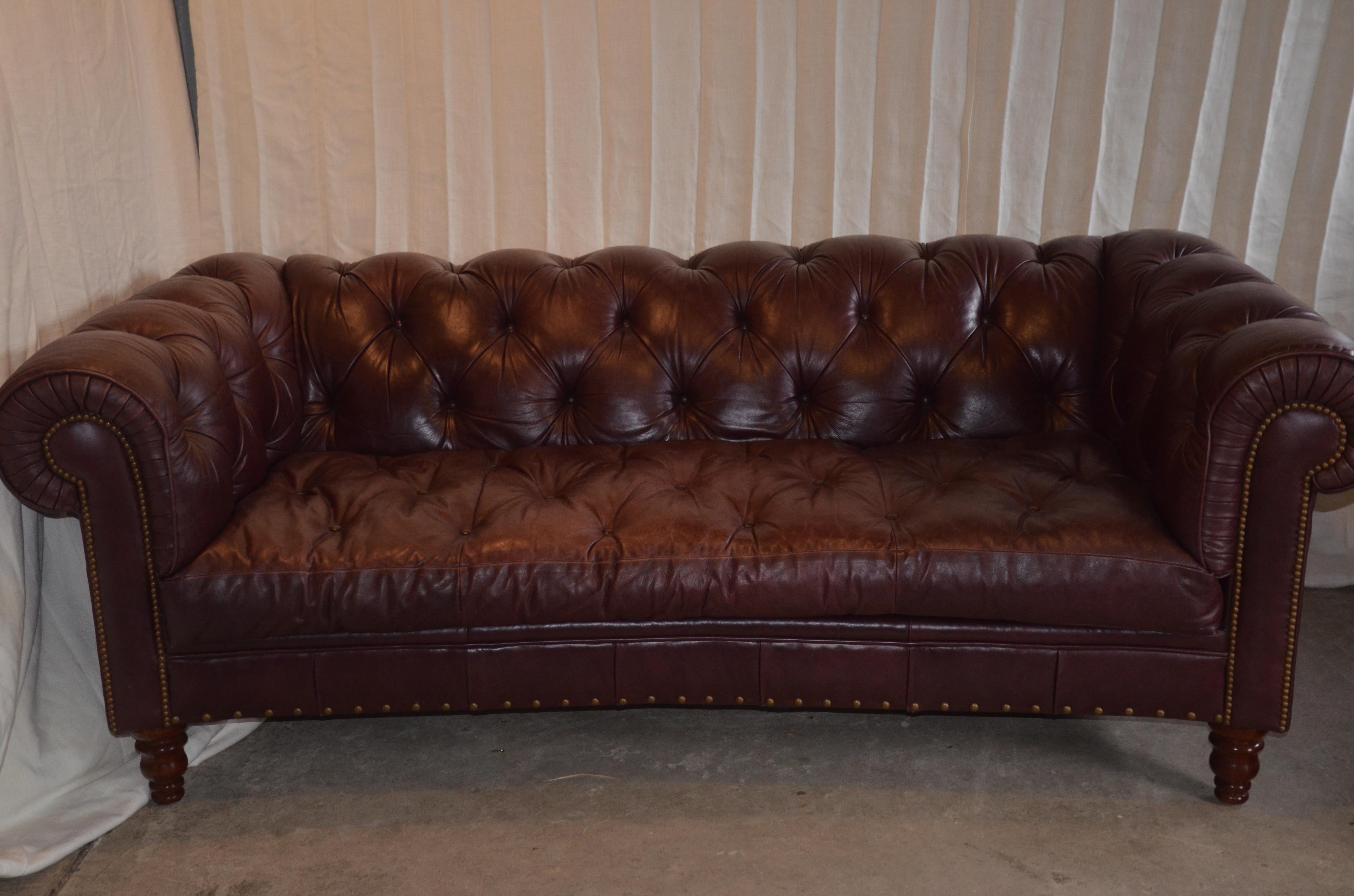 American Tufted Leather Chesterfield Sofa by Century Furniture