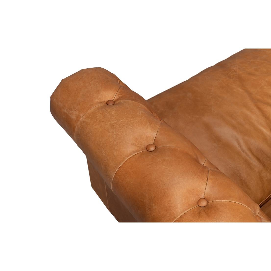 Tufted Leather Chesterfield Sofa For Sale 5