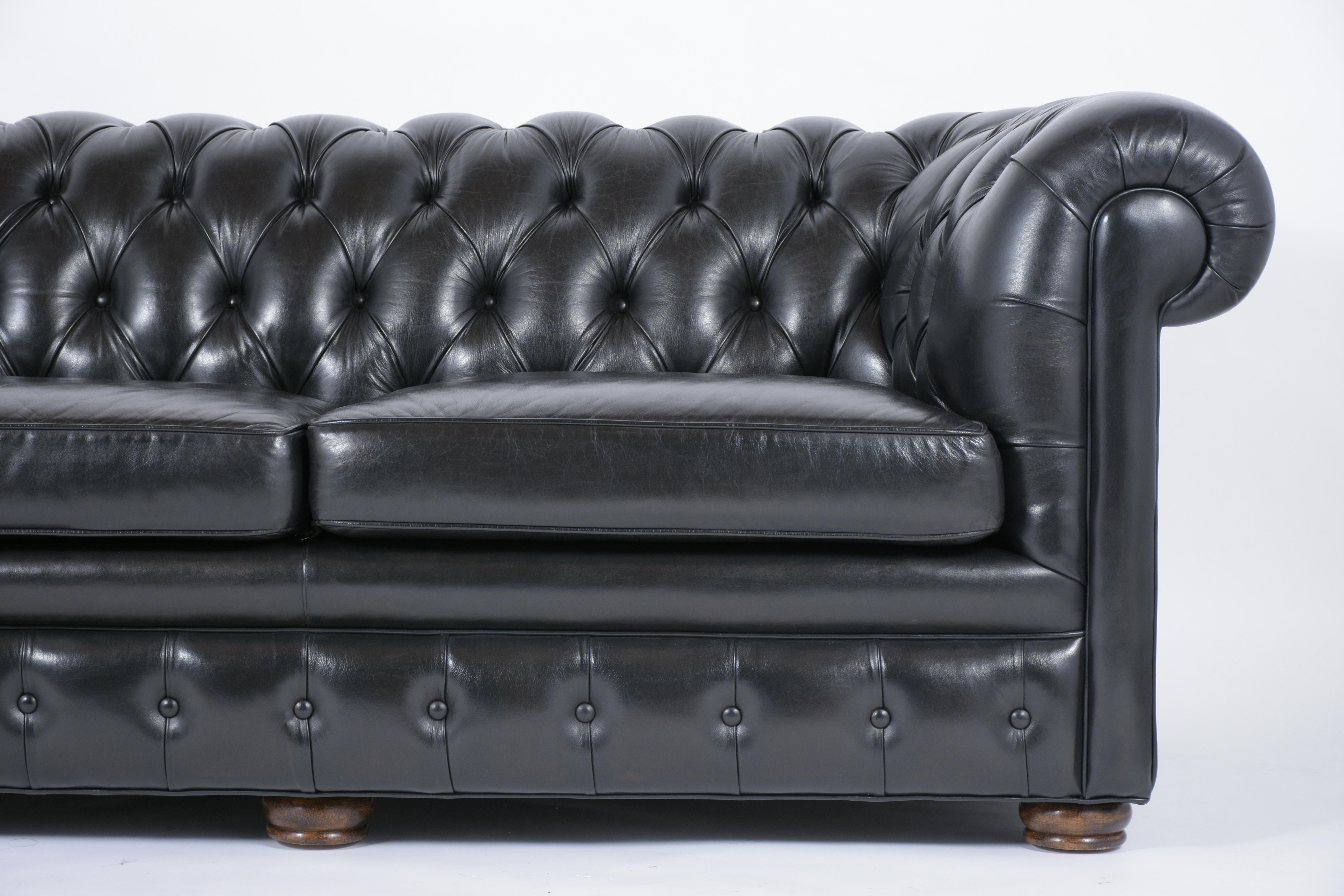 American Chesterfield Tufted Leather Sofa