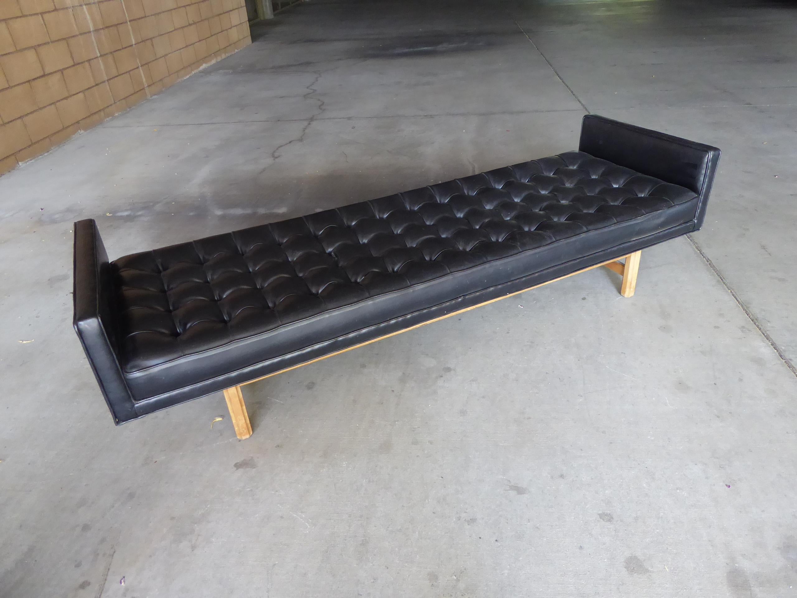 Tufted Leather Daybed Attributed to the Dunbar Furniture Co, circa 1960s 1