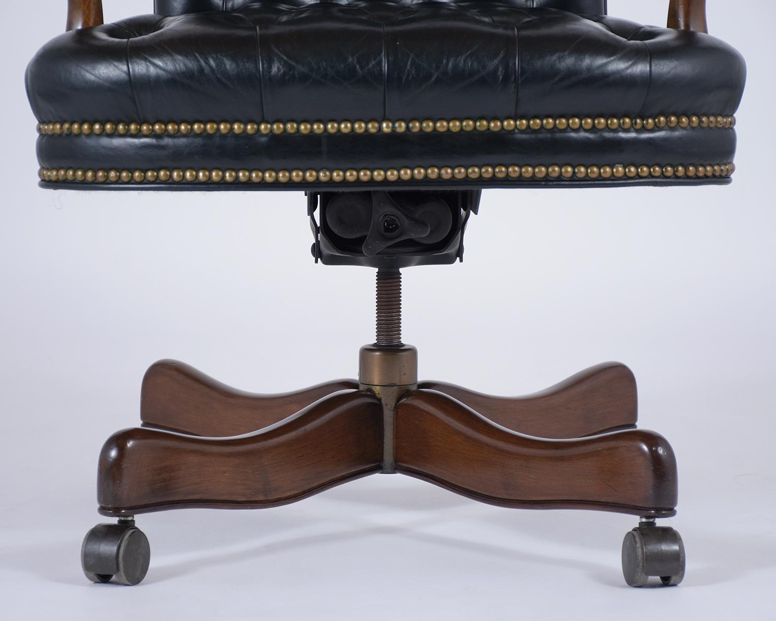 tufted leather desk chair