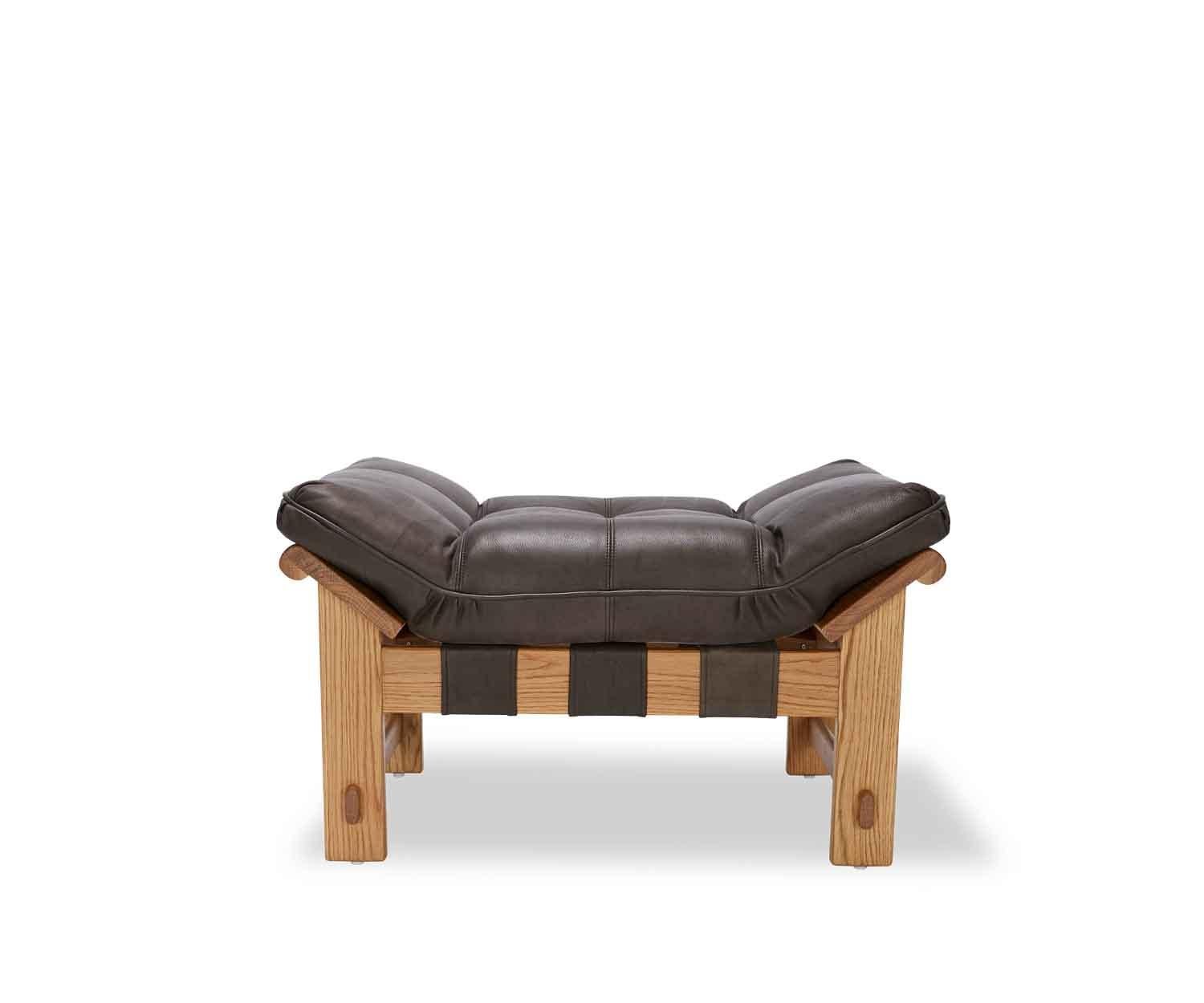 The Ojai Ottoman features a solid white oak or solid walnut base and a tufted leather cushion with leather straps.

The Lawson-Fenning Collection is designed and handmade in Los Angeles, California. Reach out to discover what options are currently