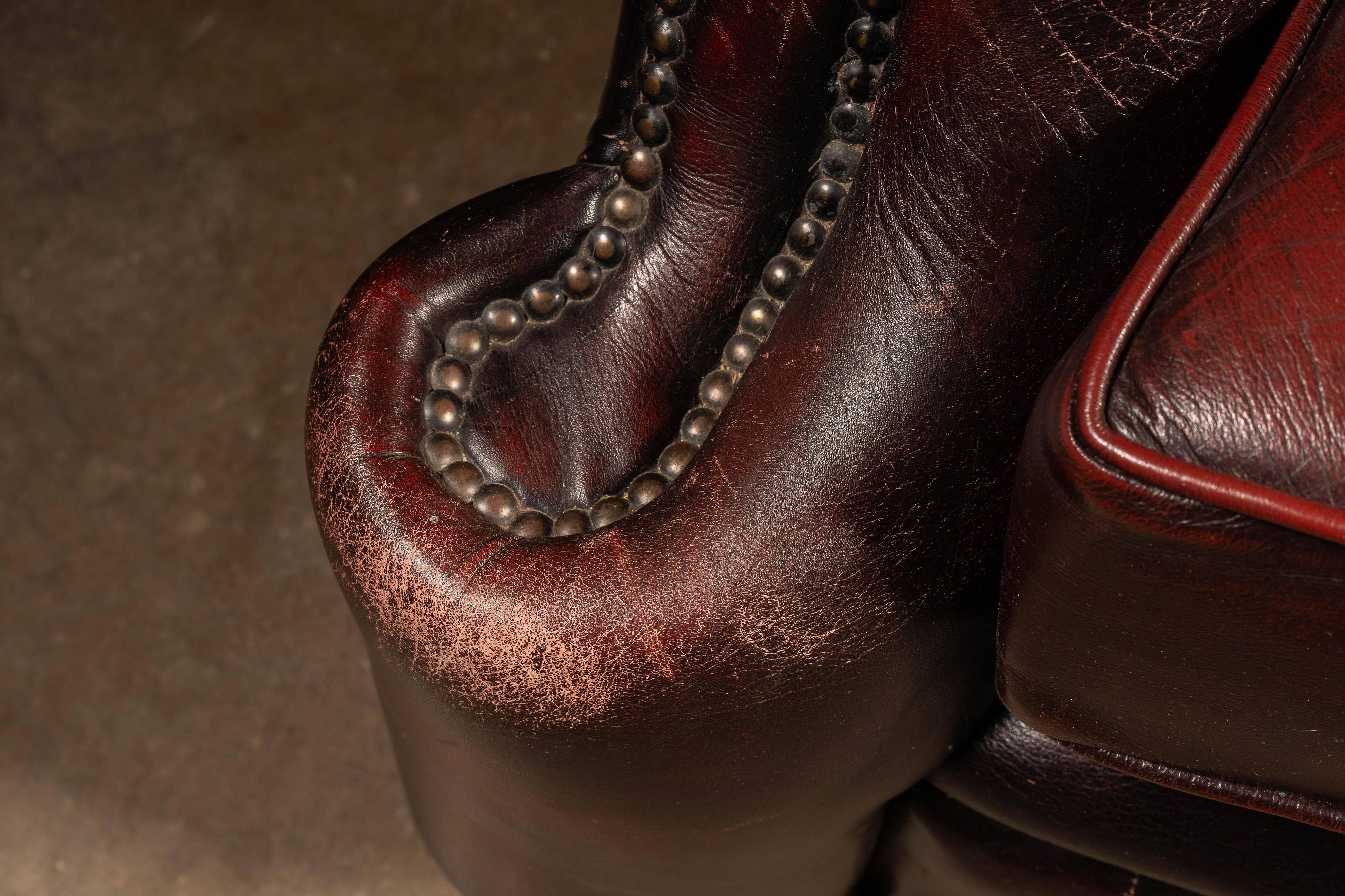 Fine XX secolo Lovanie in pelle trapuntata Oxblood di Thomas Lloyd in vendita