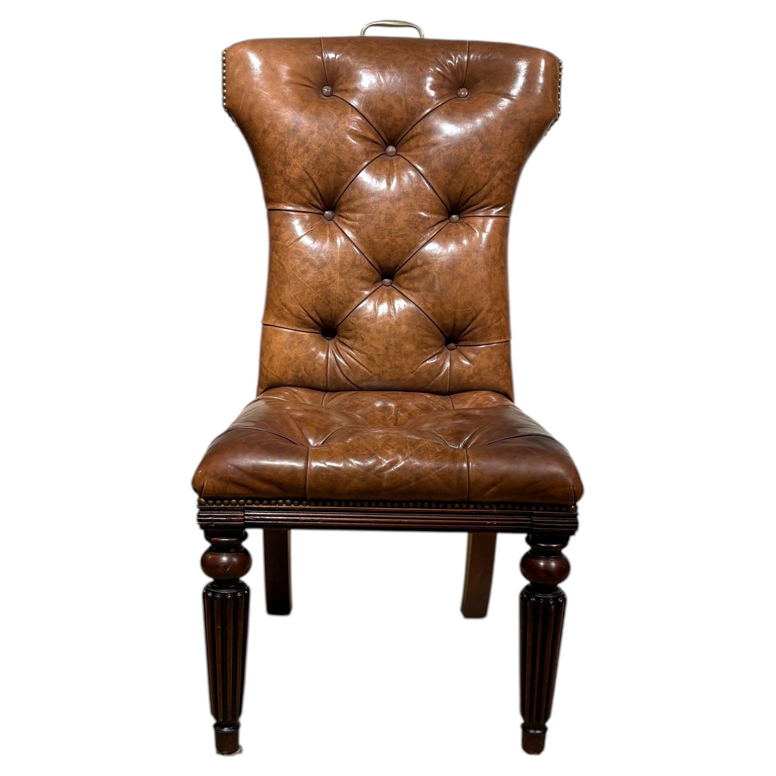 Tufted Leather Ralph Lauren Desk Chair For Sale