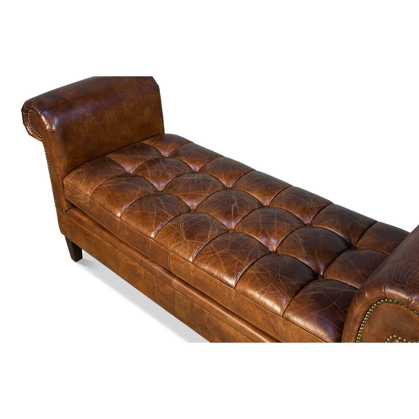 leather bench with arms
