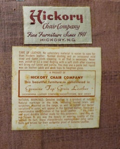 Tufted Leather Sofa Made by Hickory Chair Company Retailed by B. Altman