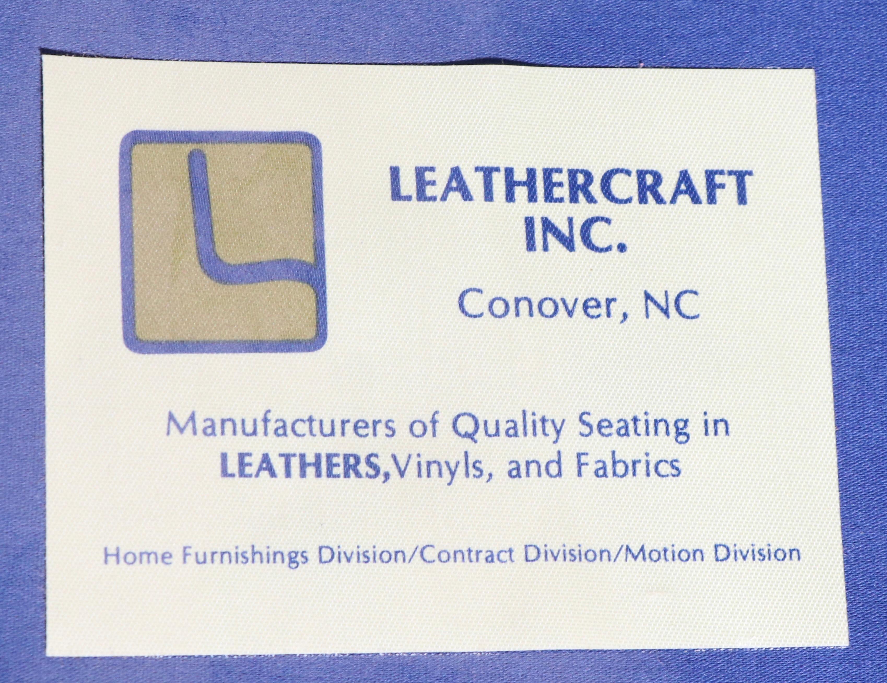 American Tufted Leather Wing Chair and Ottoman by Leathercraft Inc.