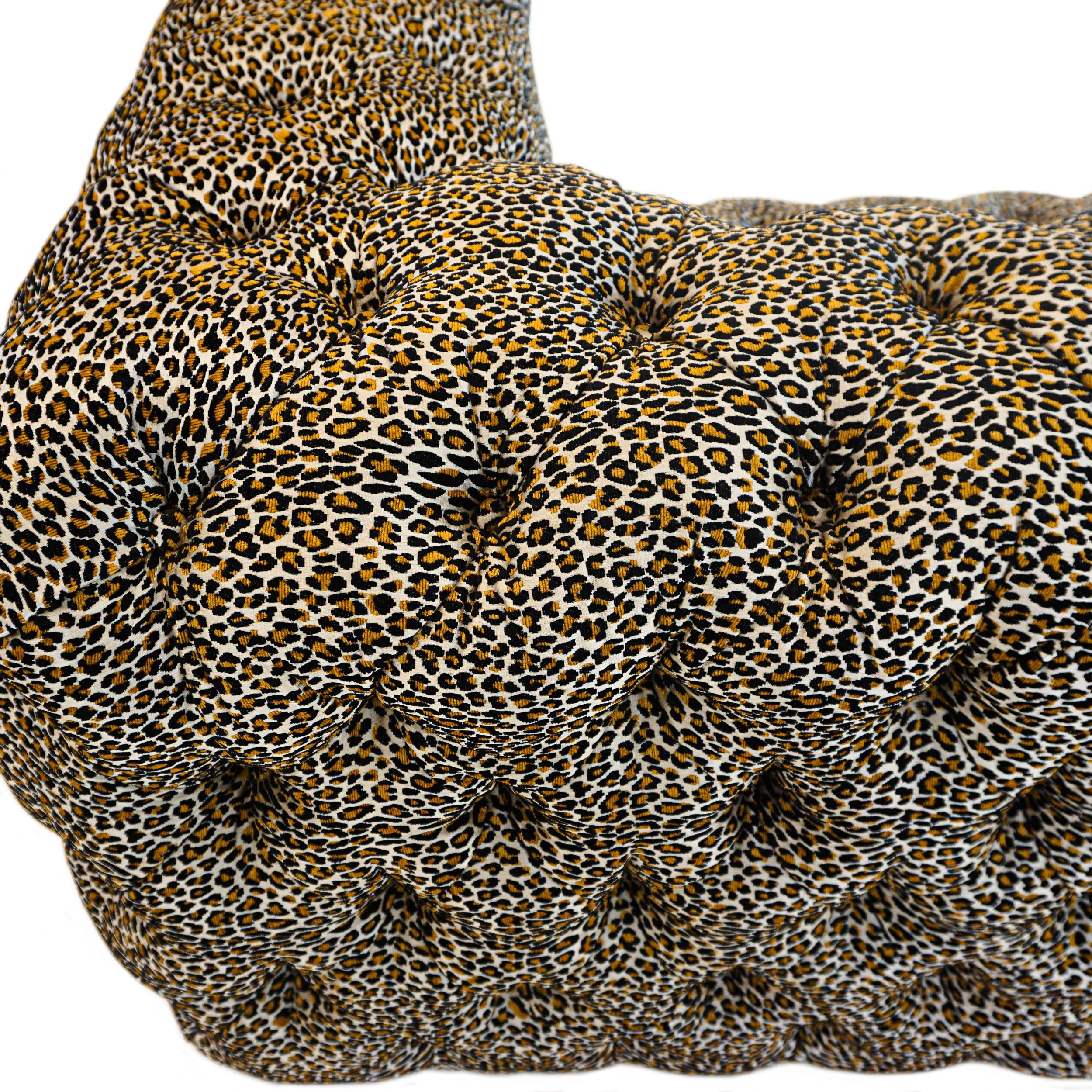 Tufted Leopard Print Sofa For Sale 7