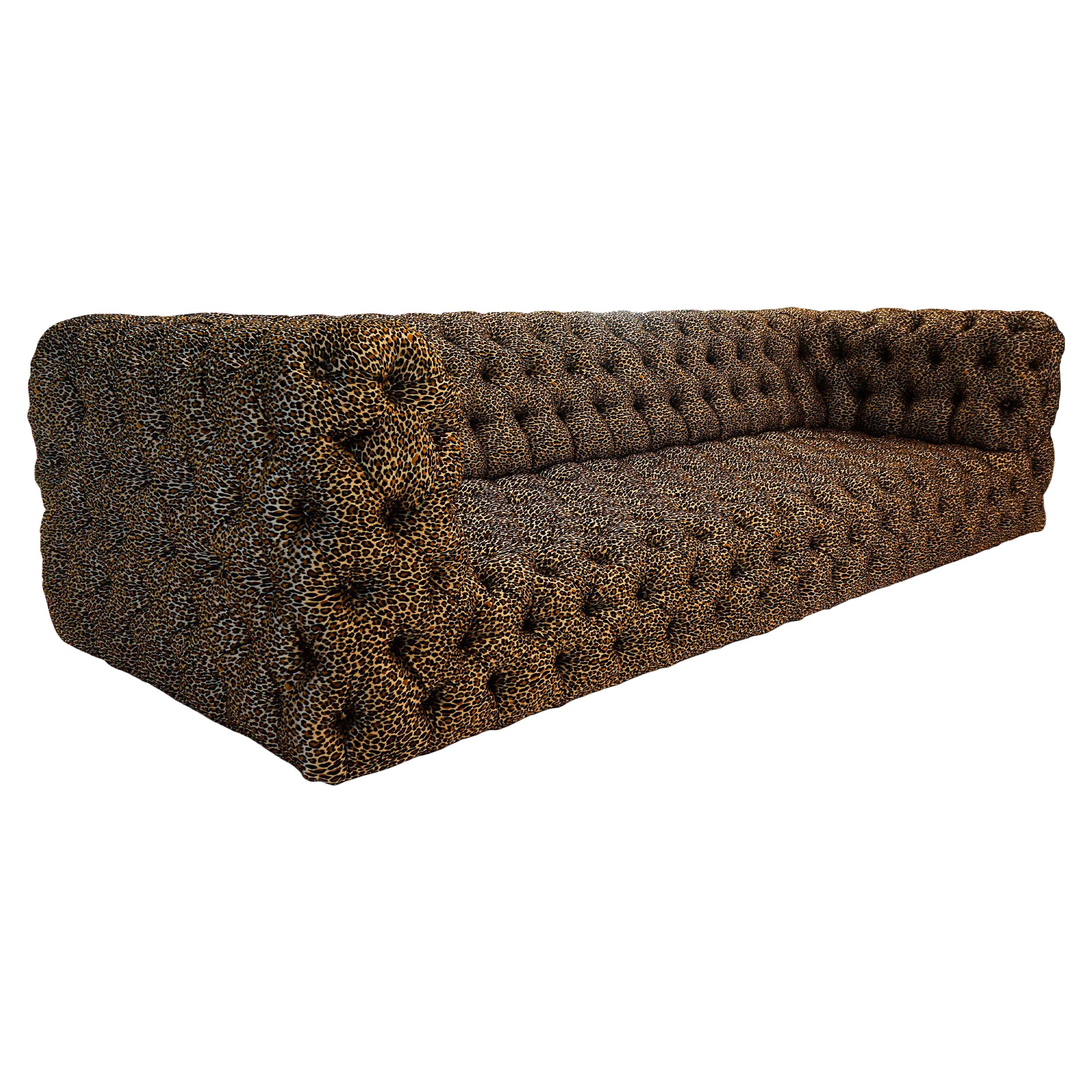 Tufted Leopard Print Sofa For At